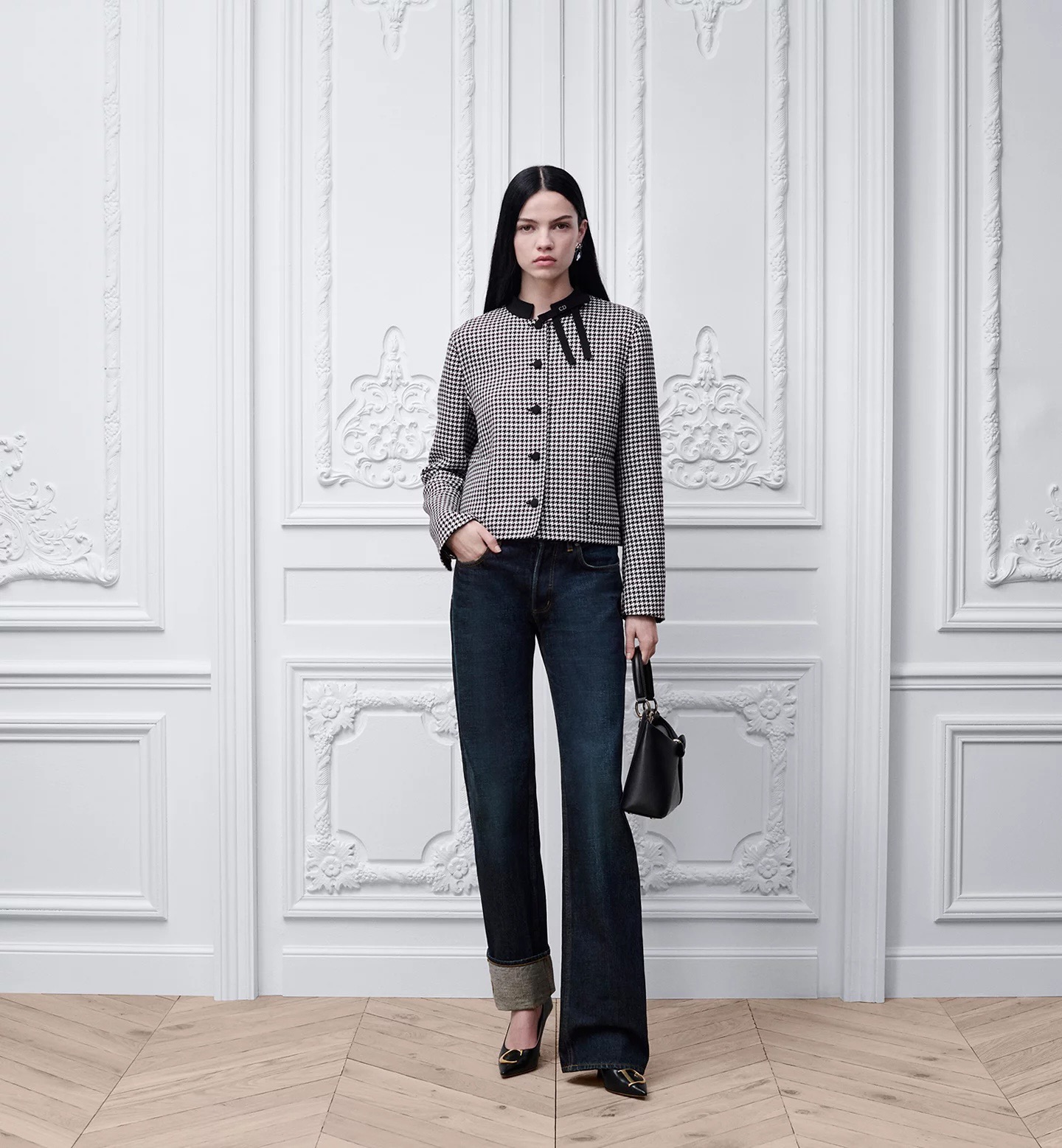 CD 26fw houndstooth bow jacket