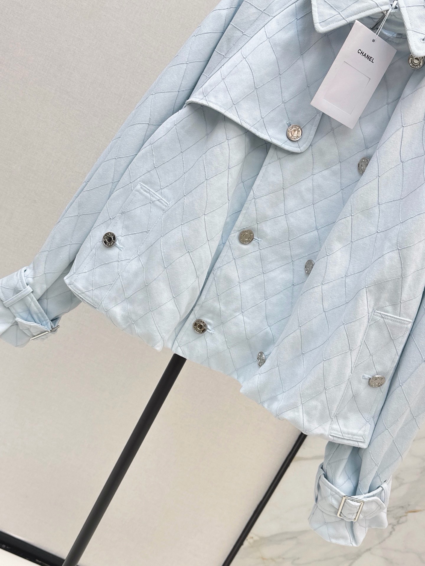Chan 26fw denim cropped trench coats
