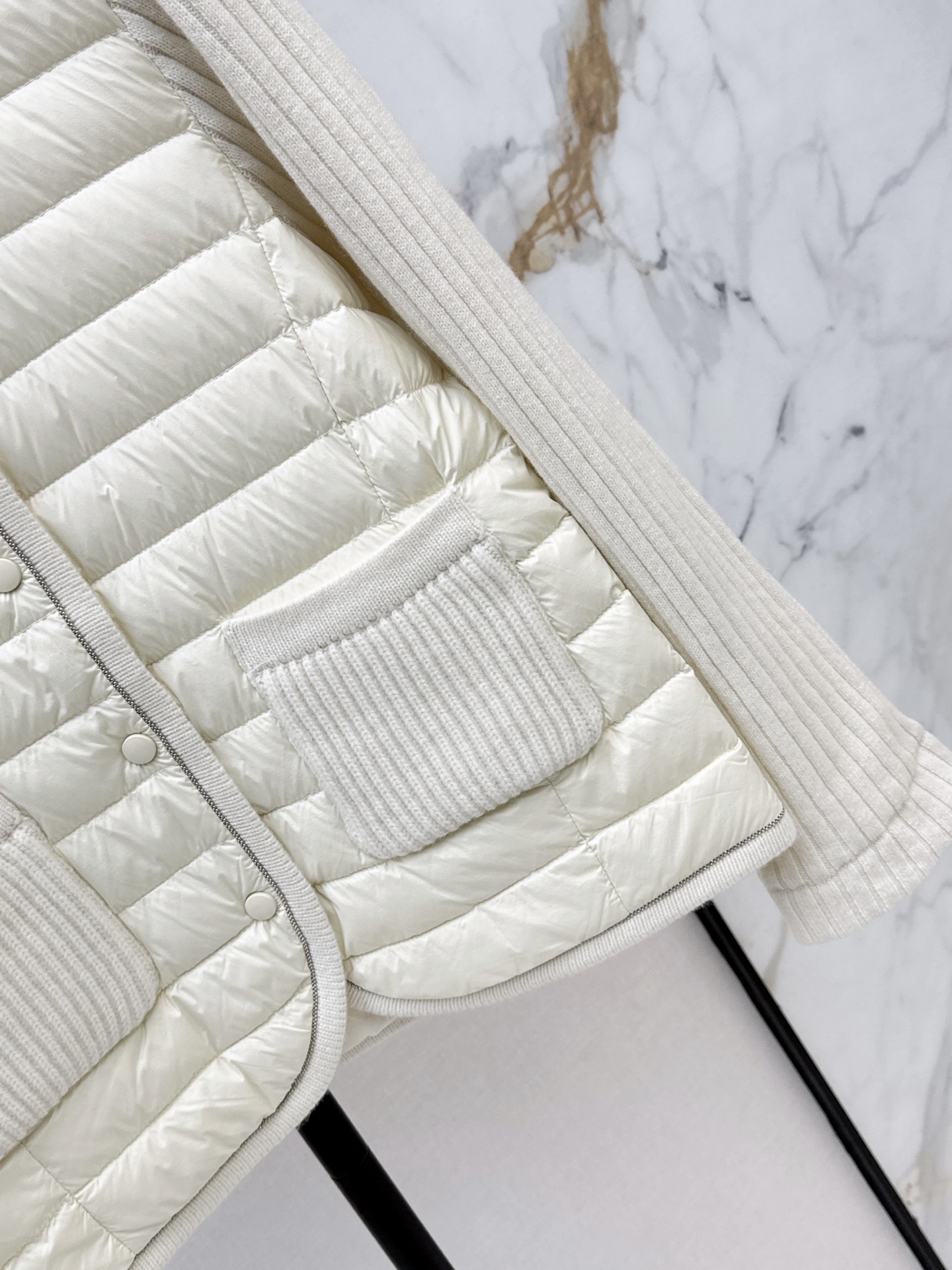 Brun 26fw wool knit contract down jacket
