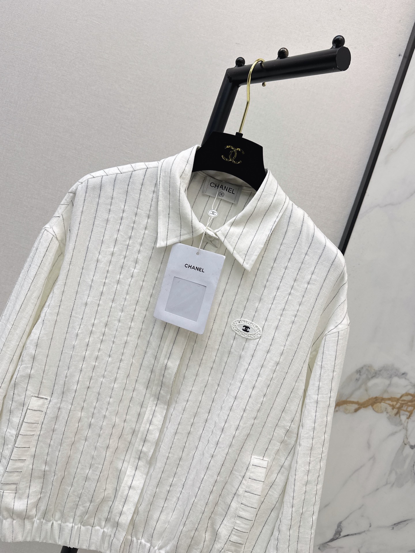 Chan 26fw stripe shirt jacket