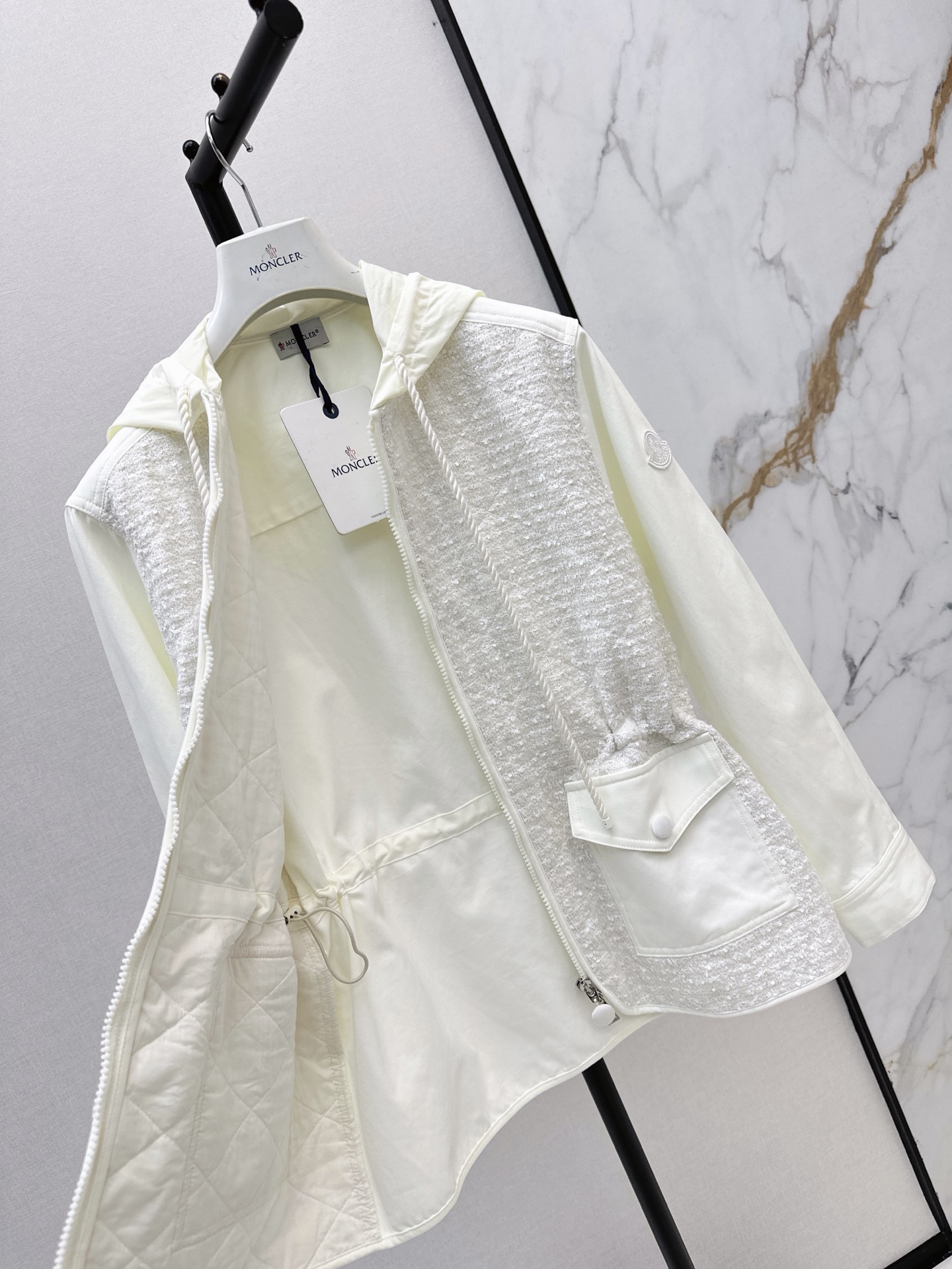 Monc 26fw drawstring hooded trench coats