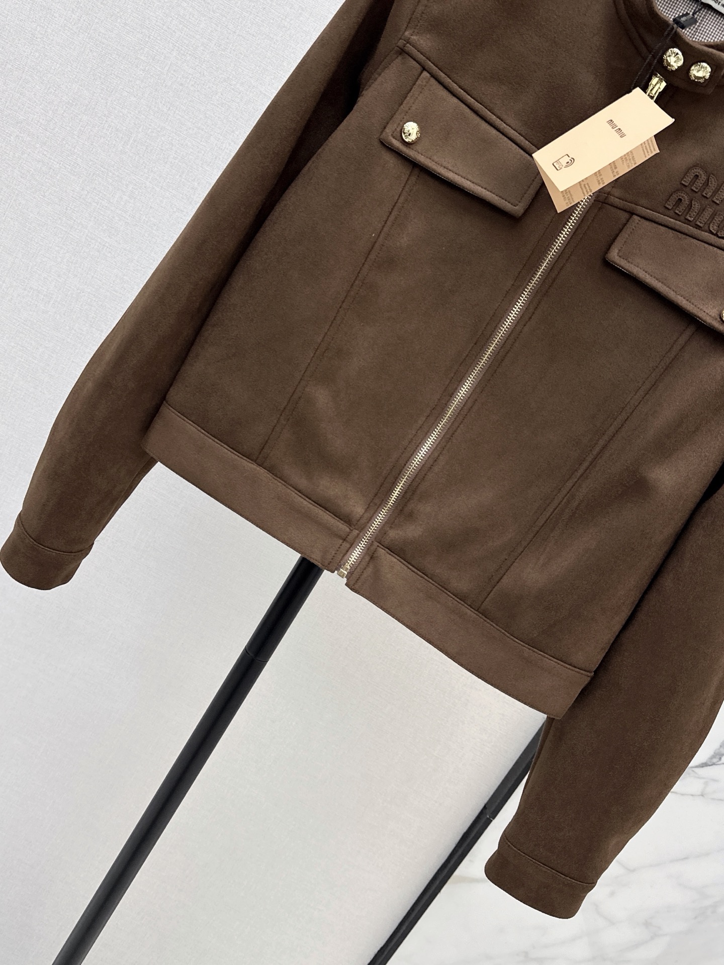 Miu 26fw zip-up cropped jacket