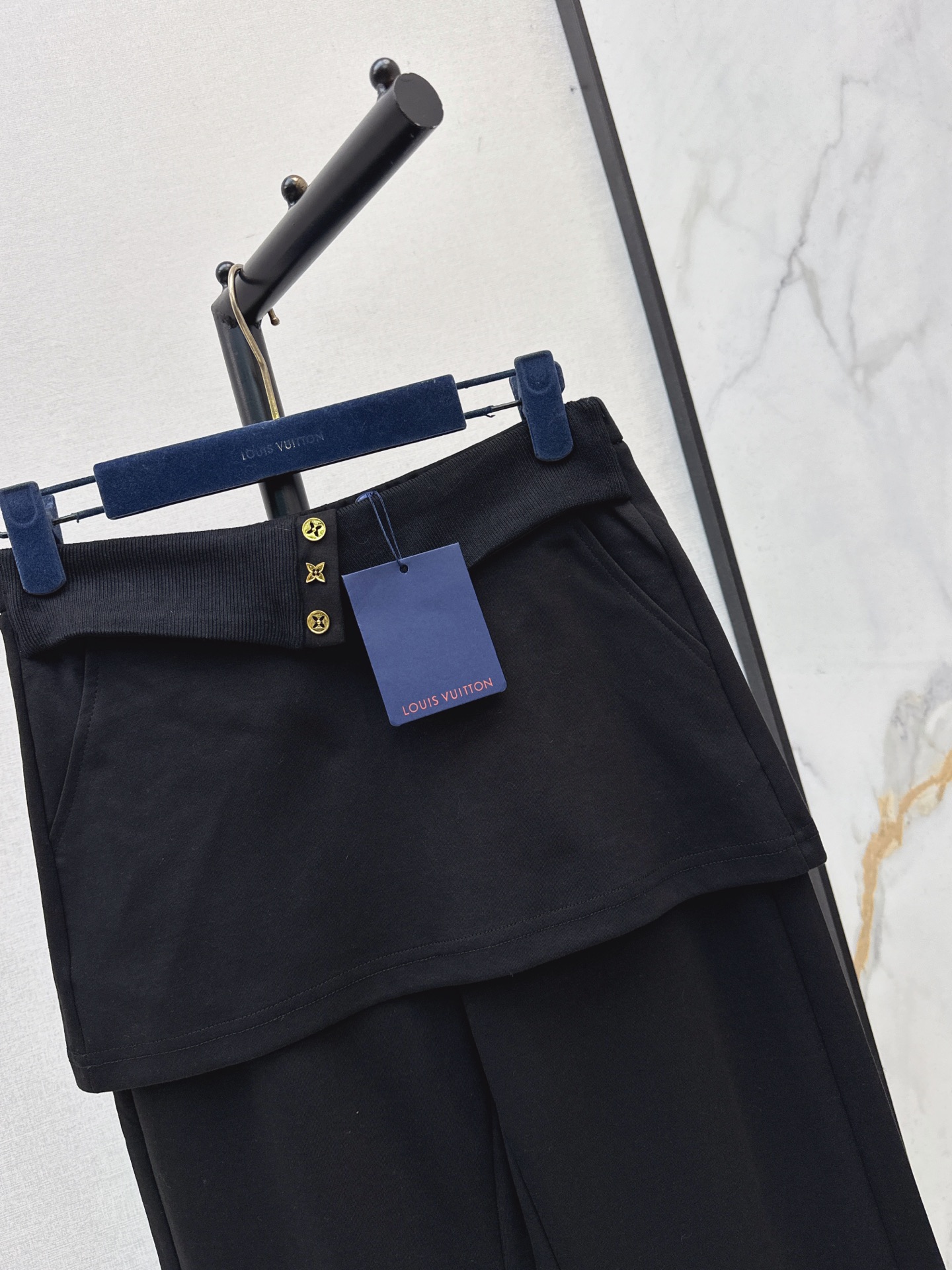 Loui 26fw skirt-overlay wide-leg pants