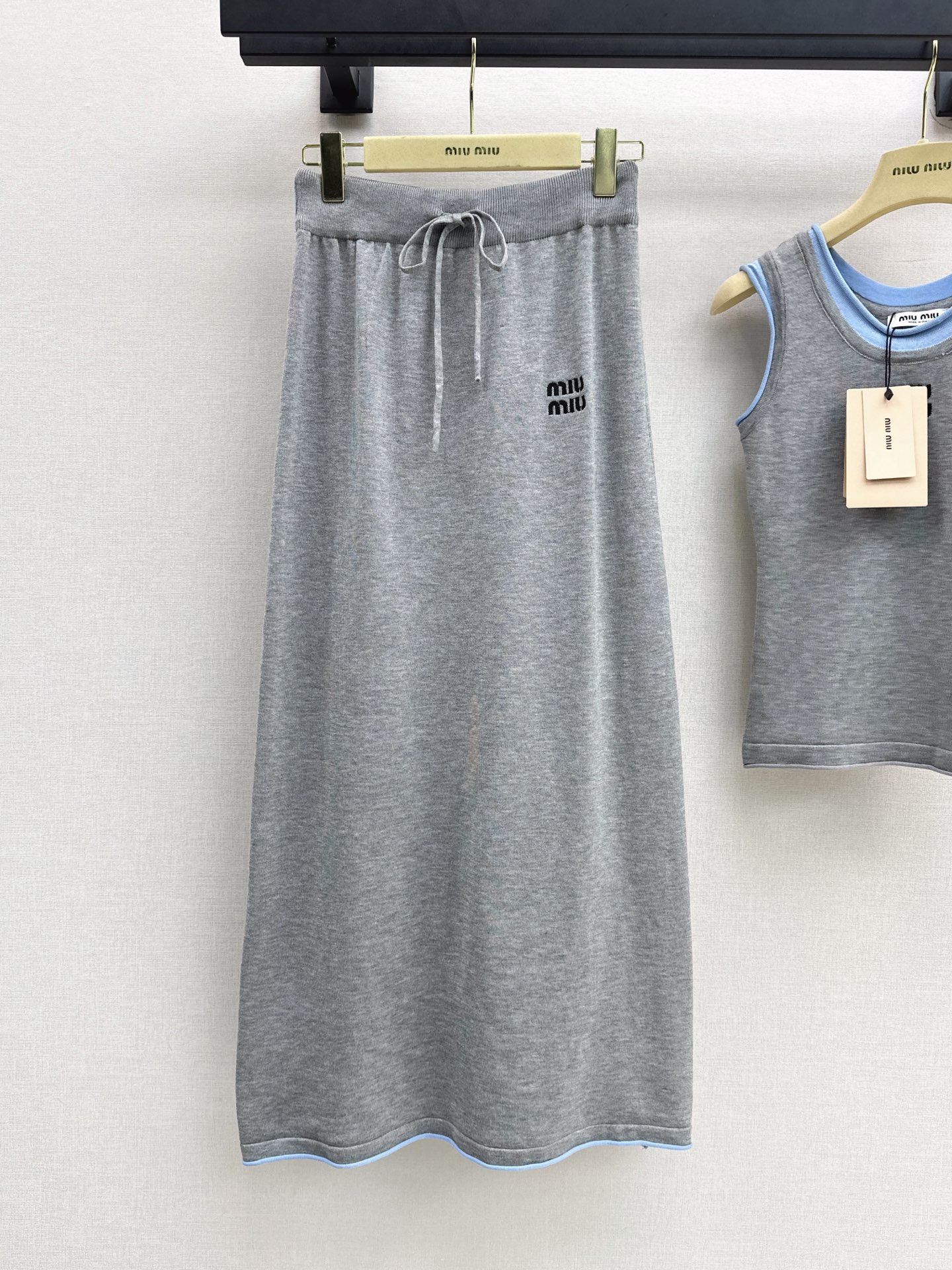 Miu 26fw knit vest skirt sets