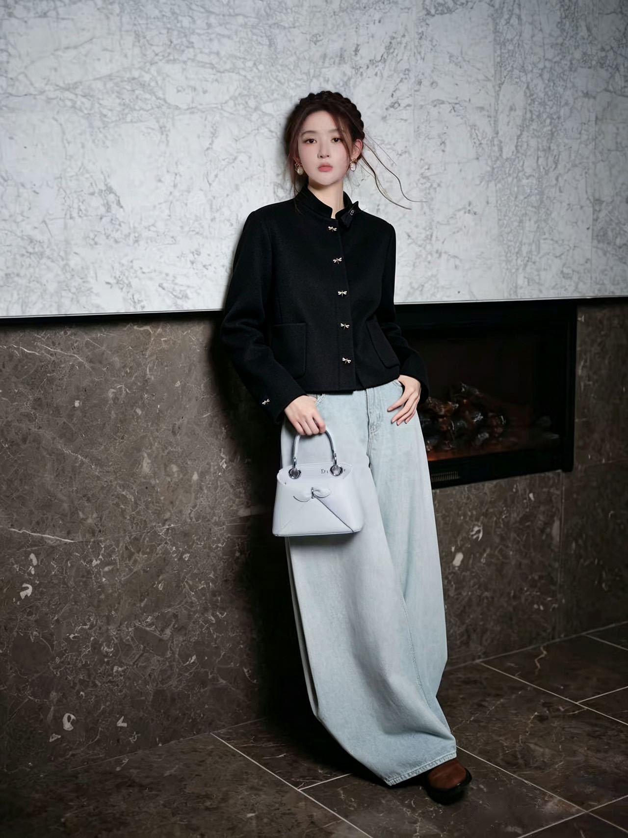 CD 26fw cropped bow jacket