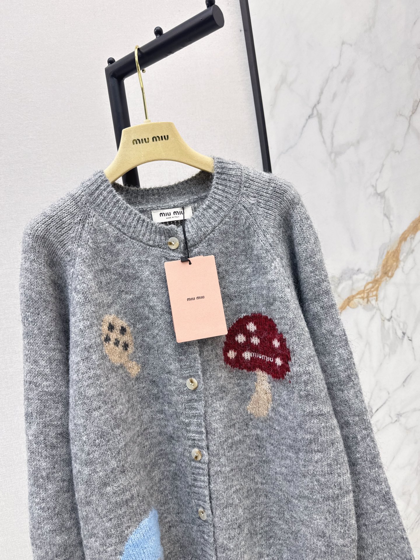 Miu 26fw jacquard knit cardigan
