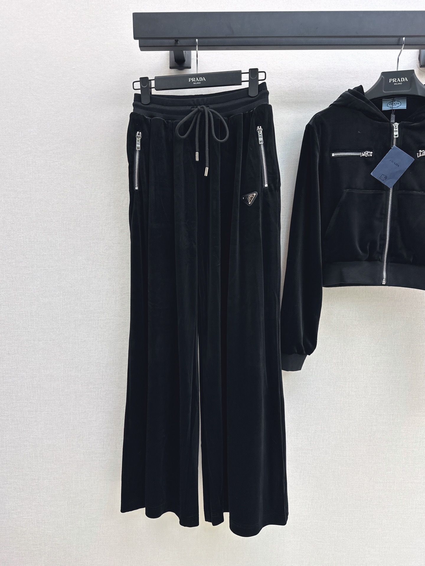 Pra 26fw hooded cropped jacket pants sets