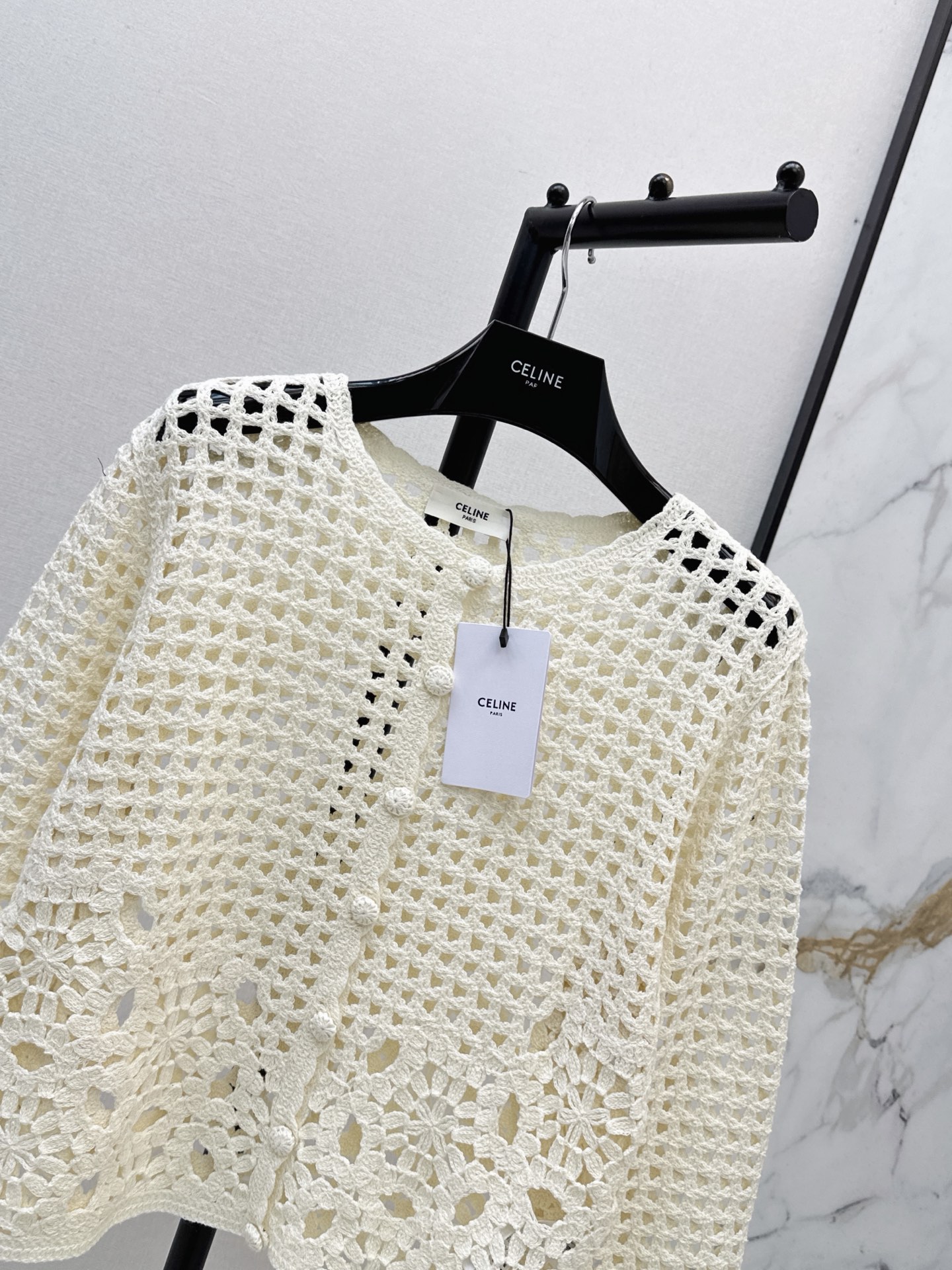 Celi 26fw hollow knit cardigan