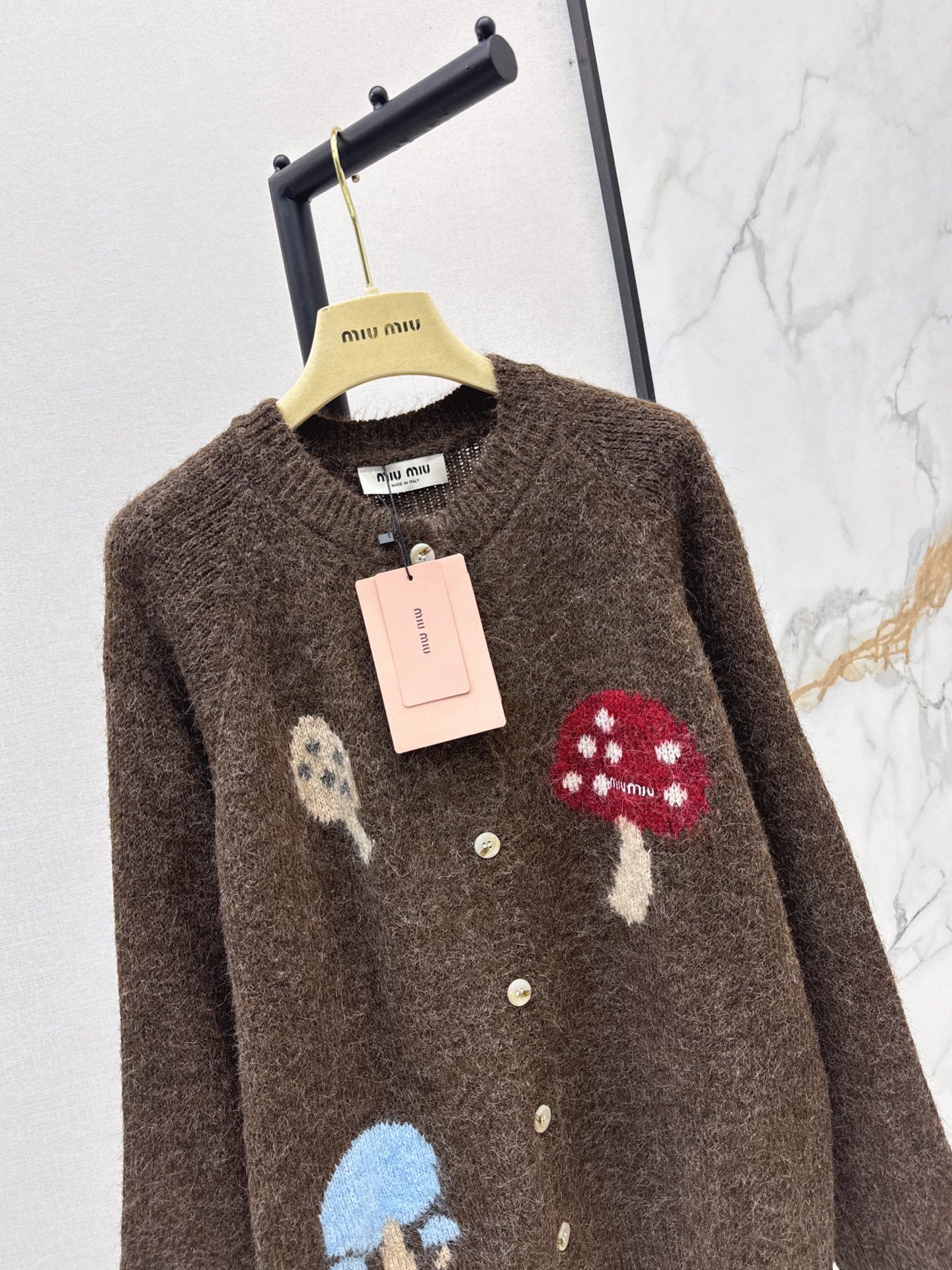 Miu 26fw jacquard knit cardigan
