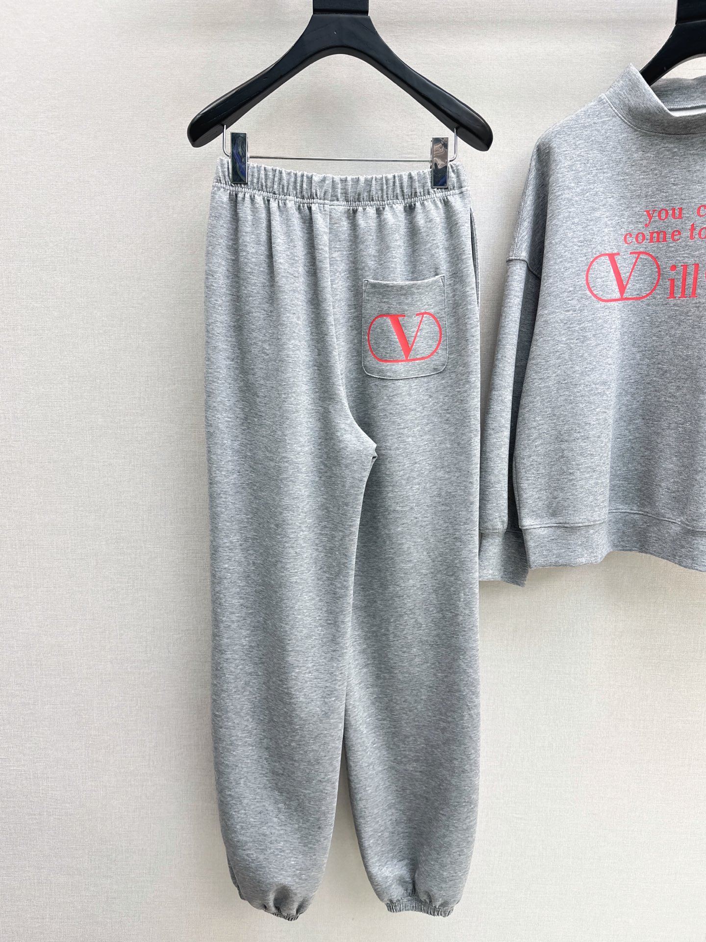 Valen 26fw print sweatshirt pants sets