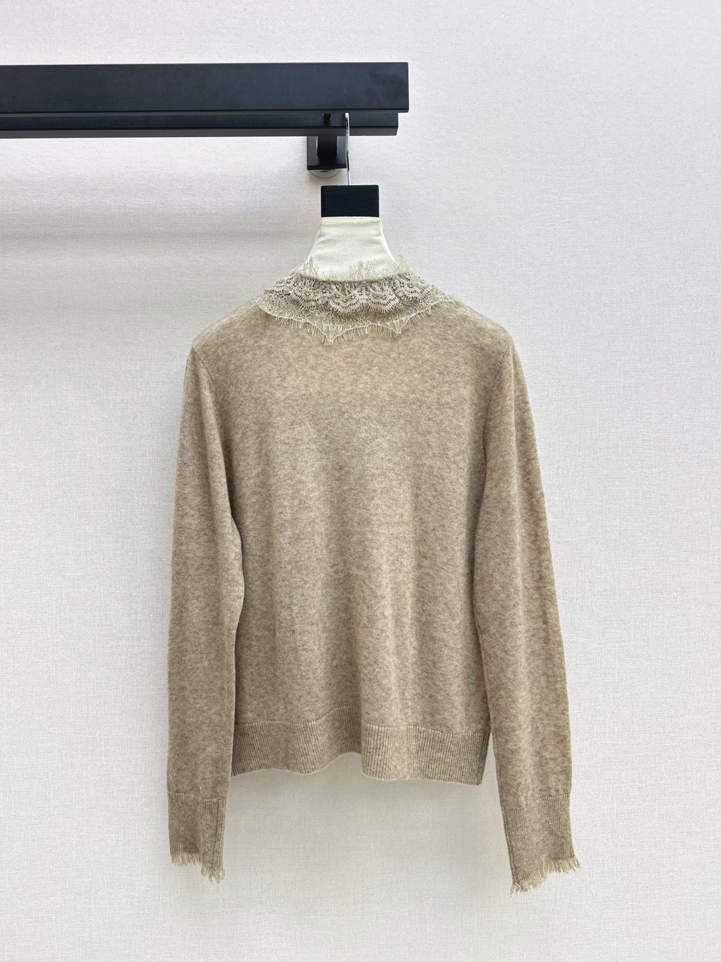 ES 26fw lace contract knit cardigan