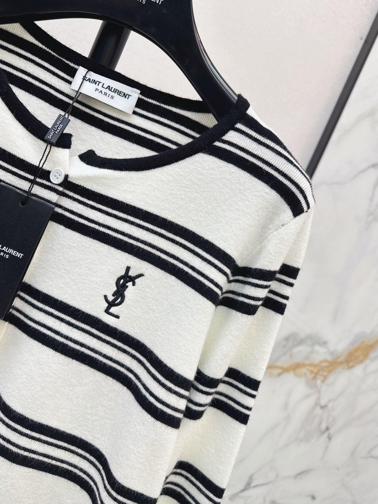 Sain 26fw stripe knit cardigan