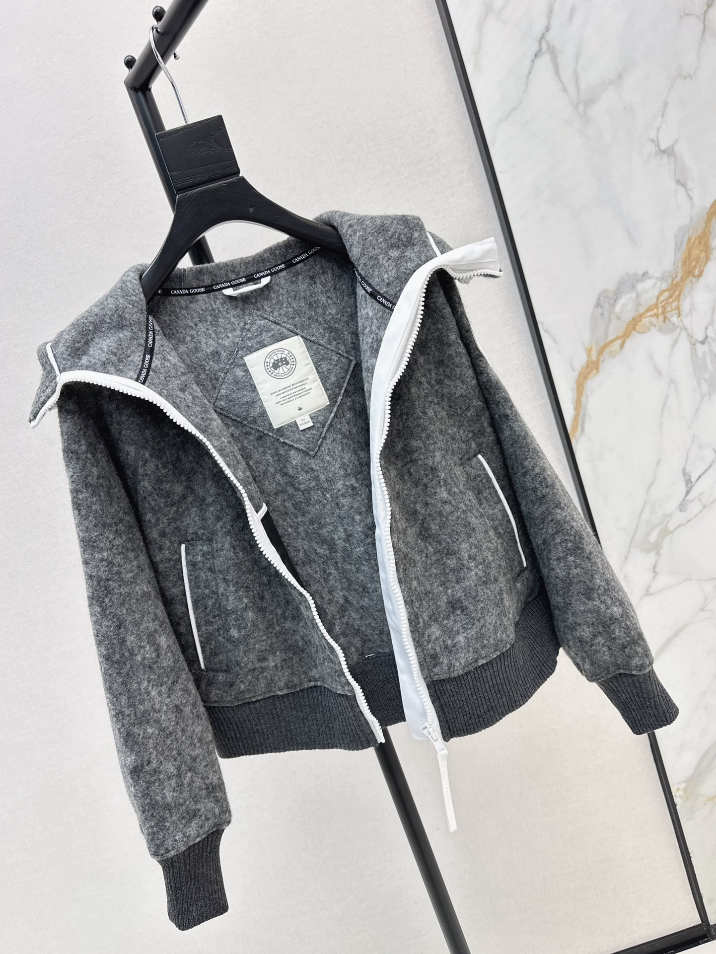 Can 26ss wool hooded jacket