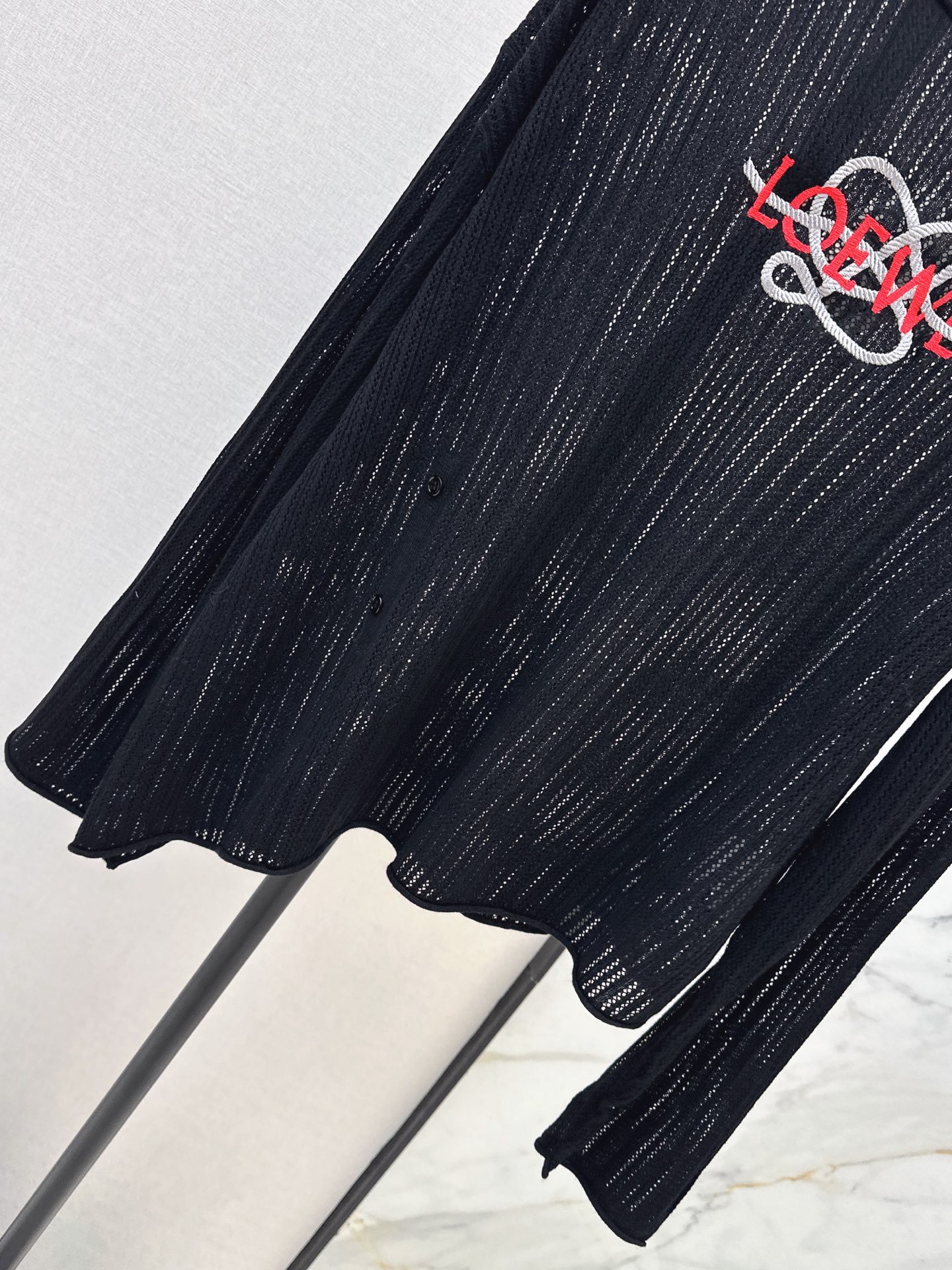 Loe 26fw embroidery hollow knitwear