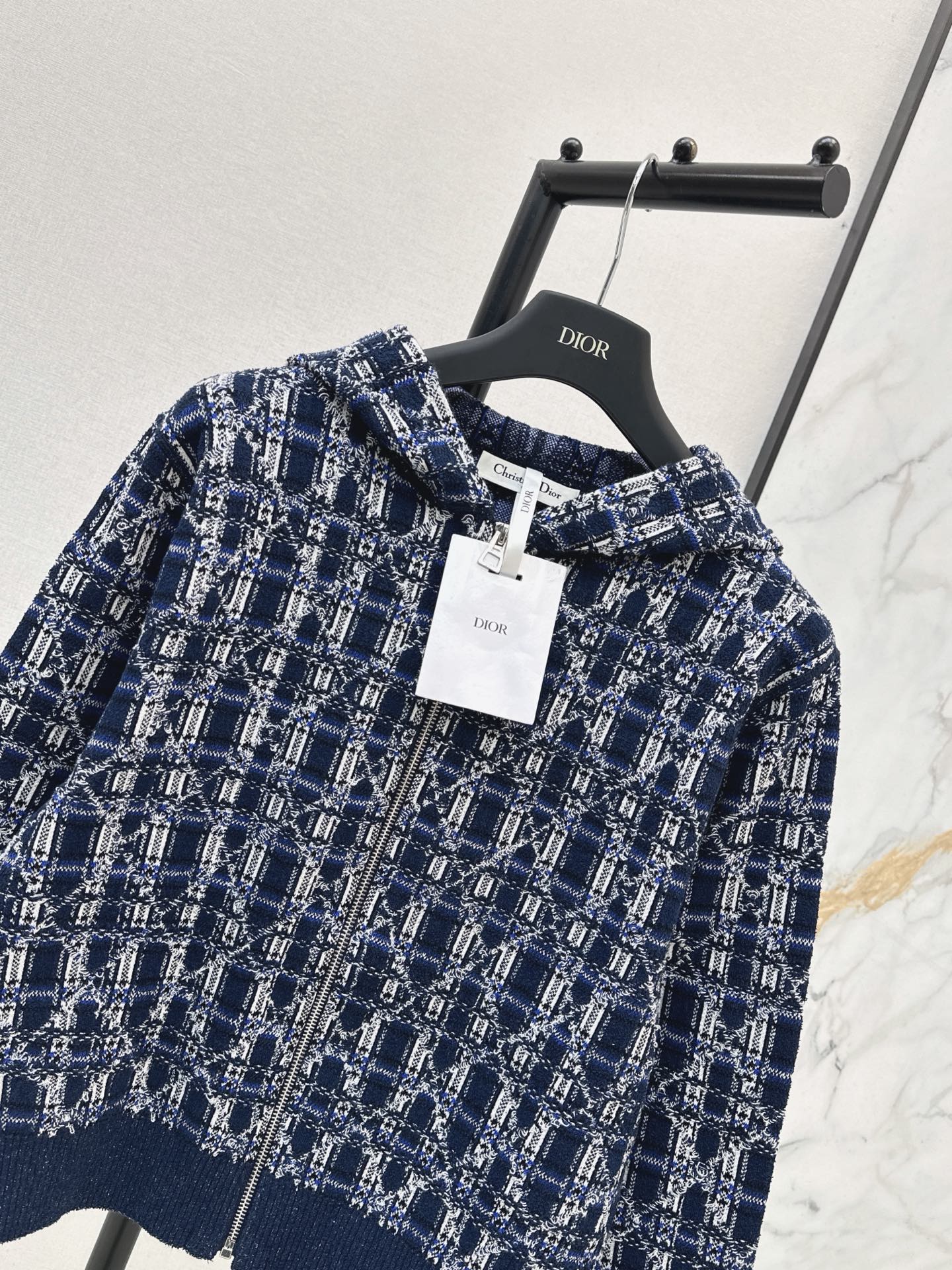 CD 26fw check jacquard knit jacket