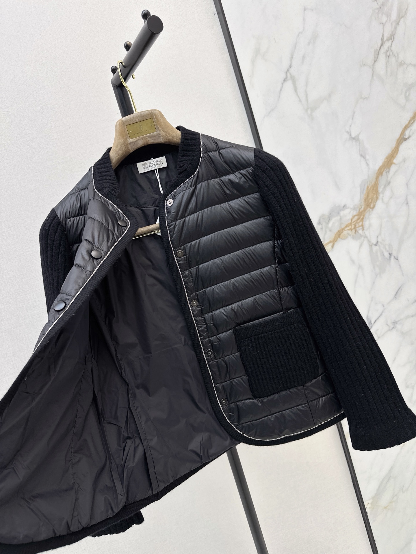 Brun 26fw wool knit contract down jacket