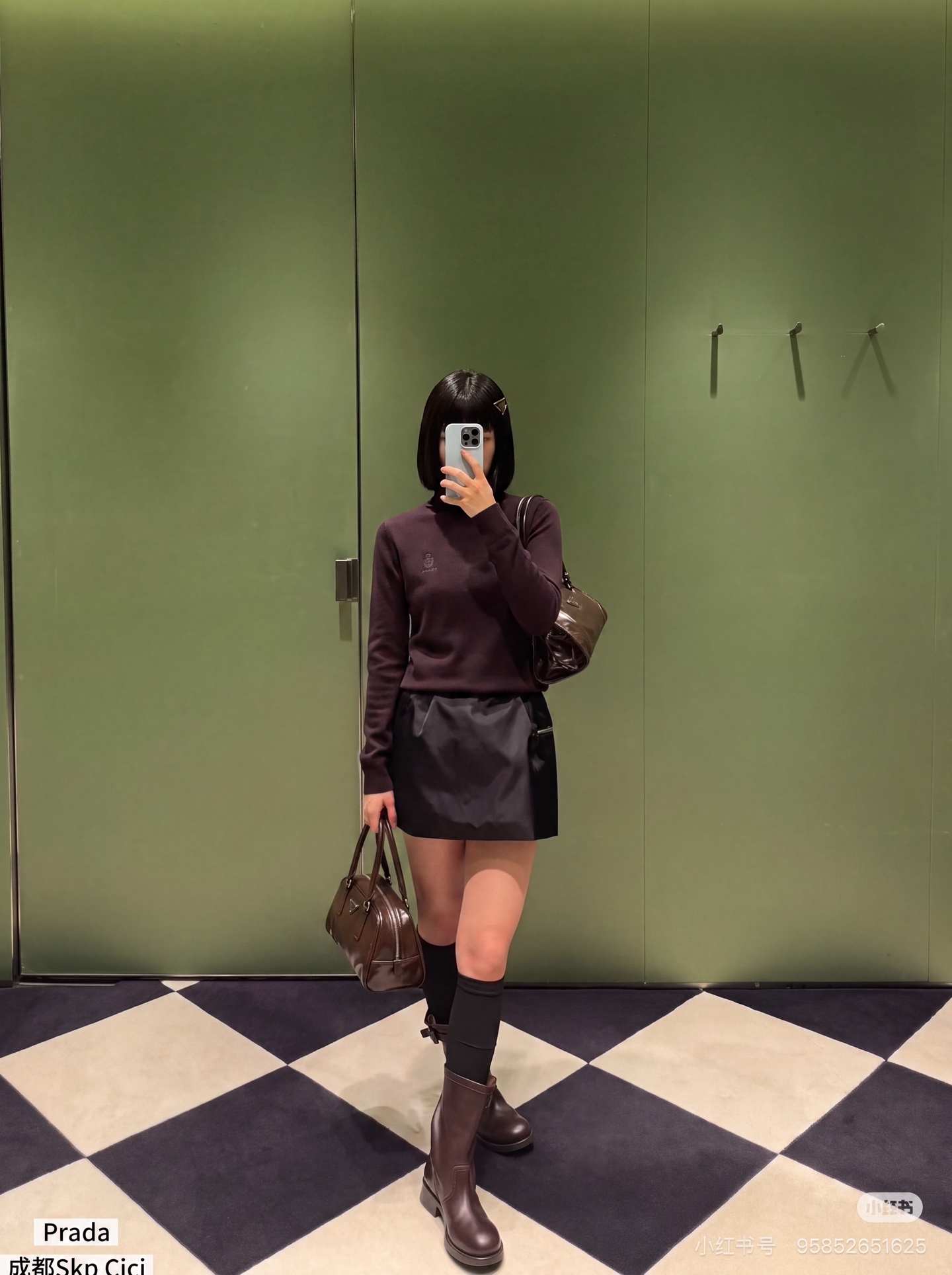 Pra 26fw knit high neck basic tee