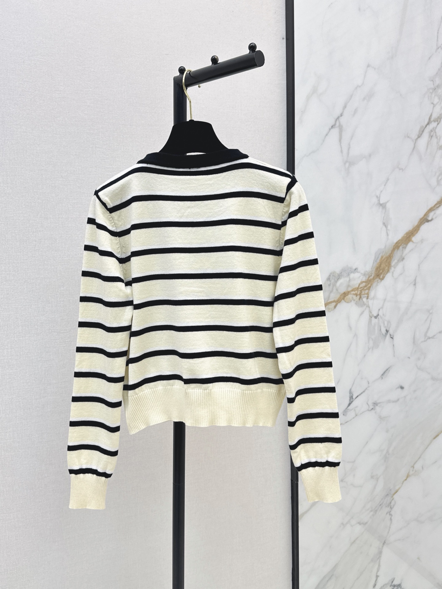 Chan 26fw stripe knit cardigan