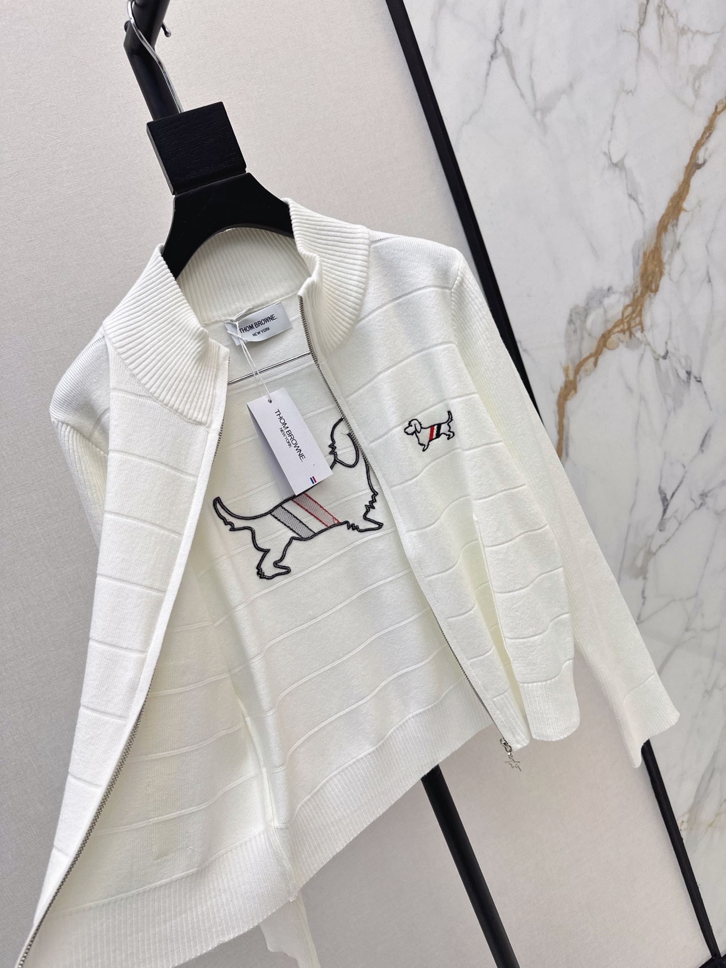 Thom 26fw embroidery knit cardigan
