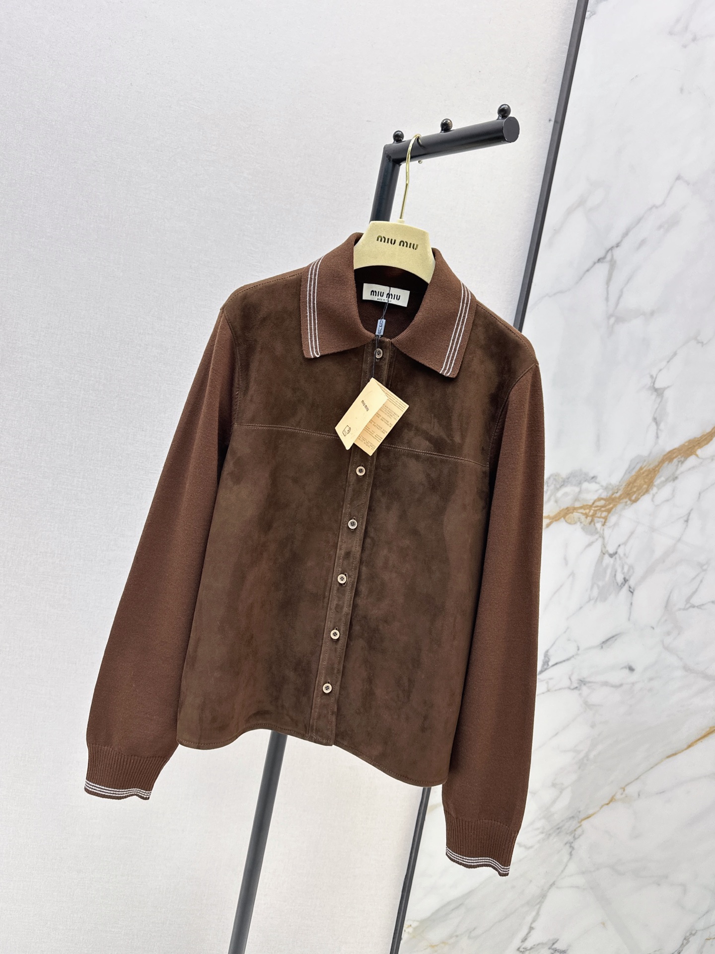 Miu 26fw suede fleece jacket