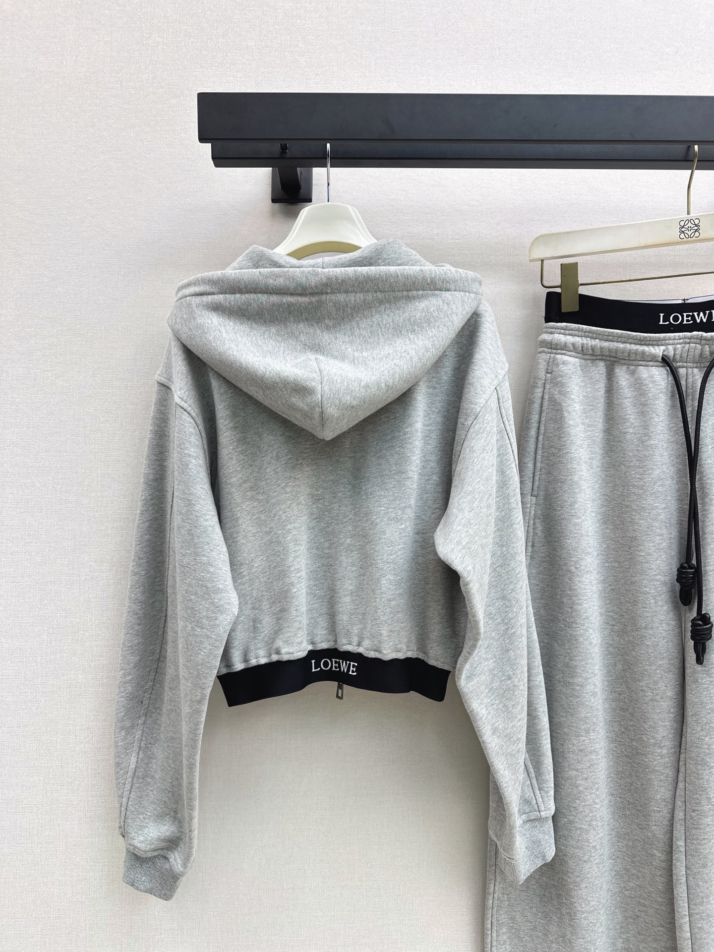 Loe 26fw hooded jacket wide-leg pants sets