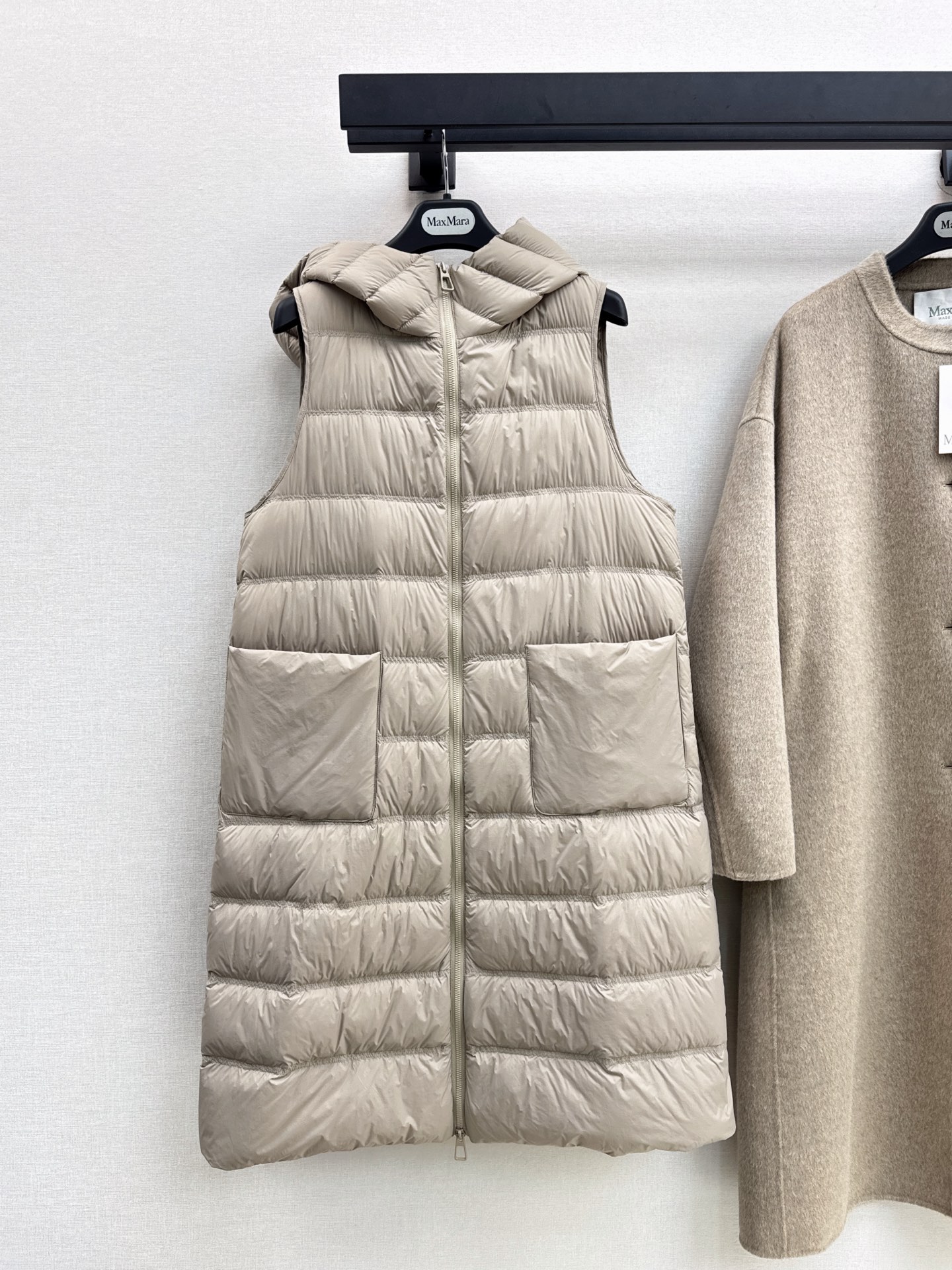 Max 26fw hooded down vest woolen overcoats sets