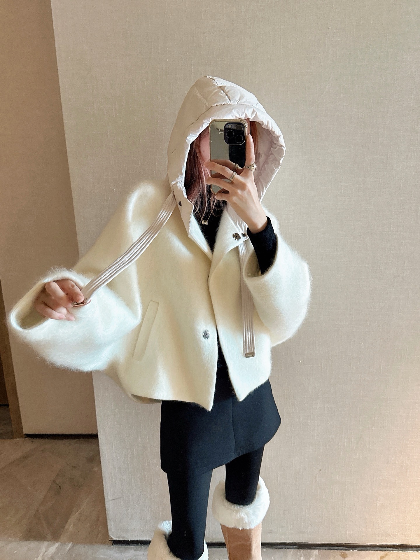 Max 26fw wool hooded jacket