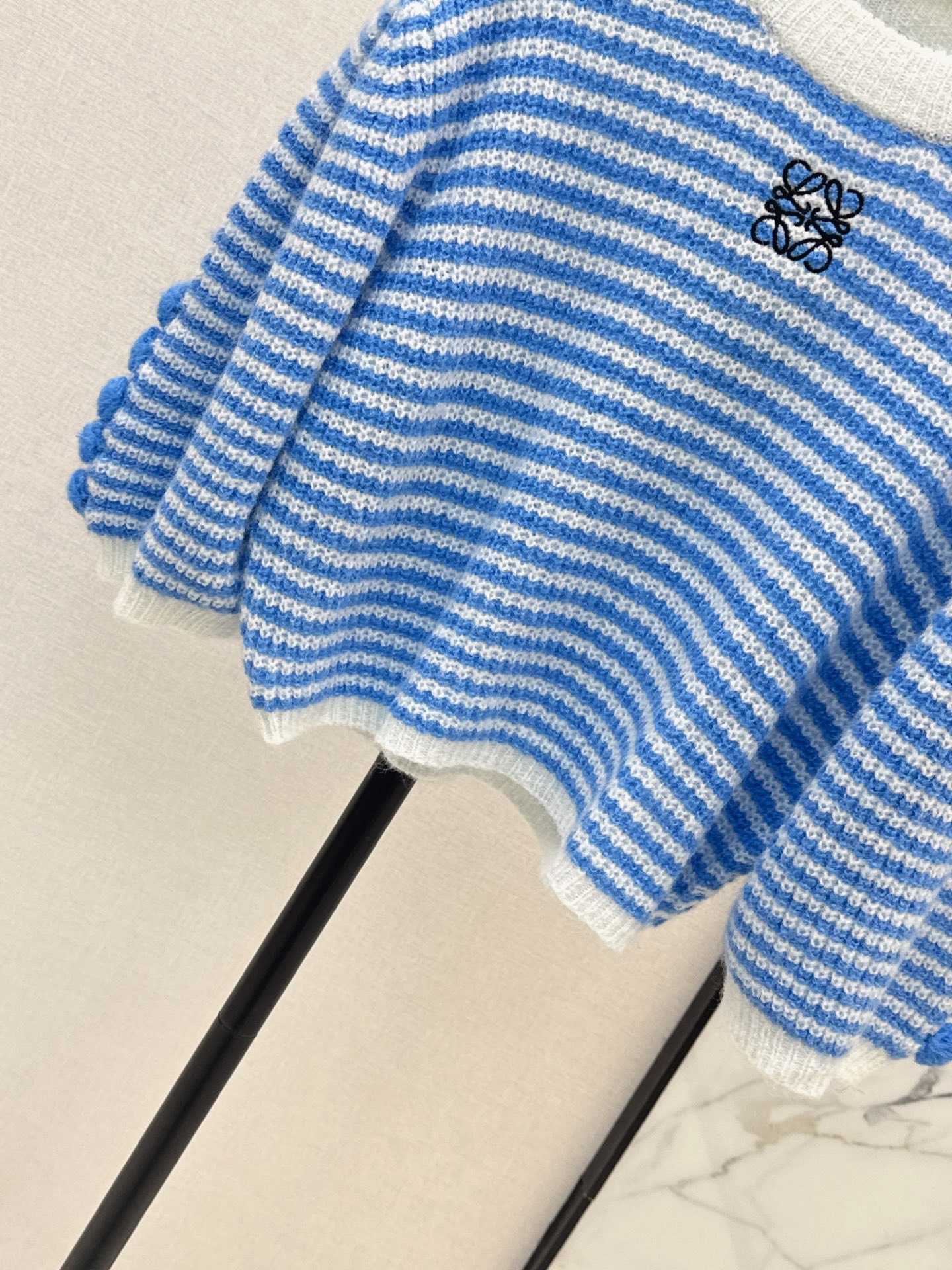 Loe 26fw stripe cropped knitwear