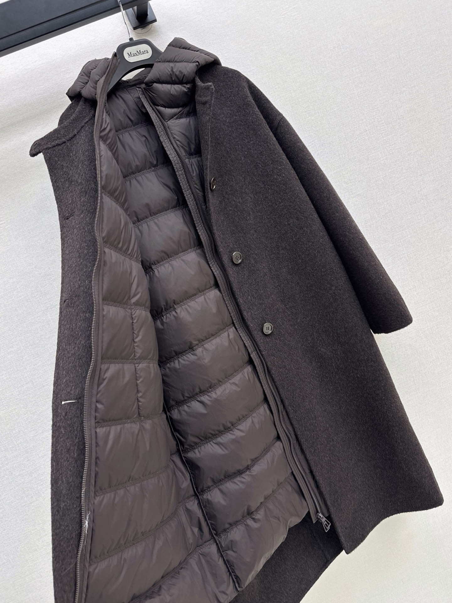 Max 26fw hooded down vest woolen overcoats sets