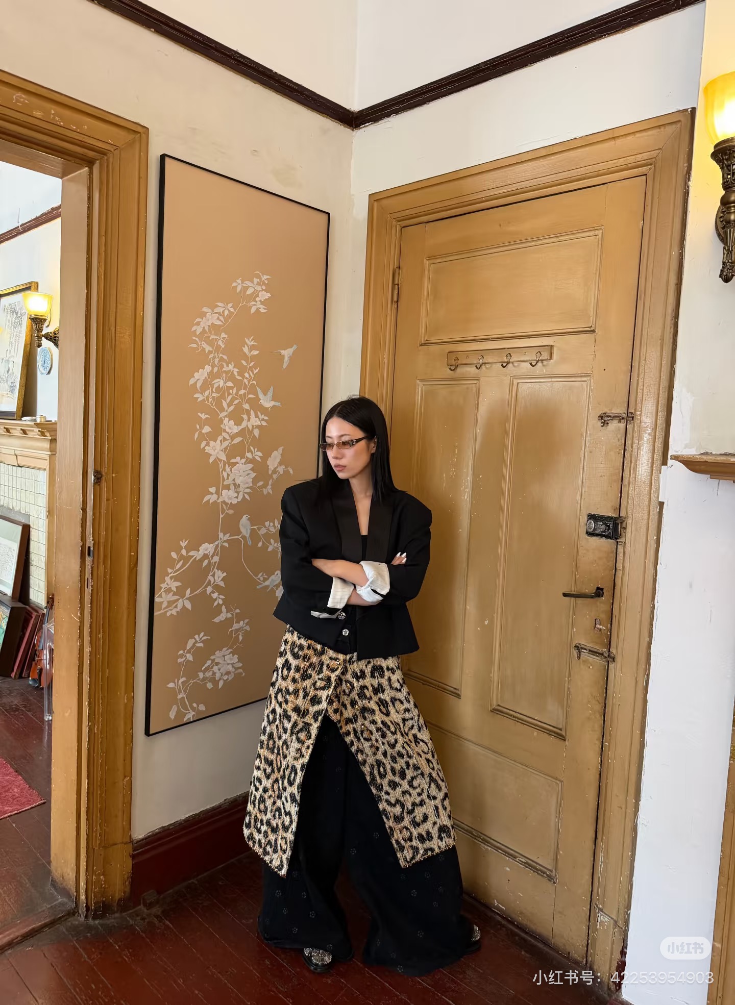 Chan 26fw leopard jacquard A-line skirt