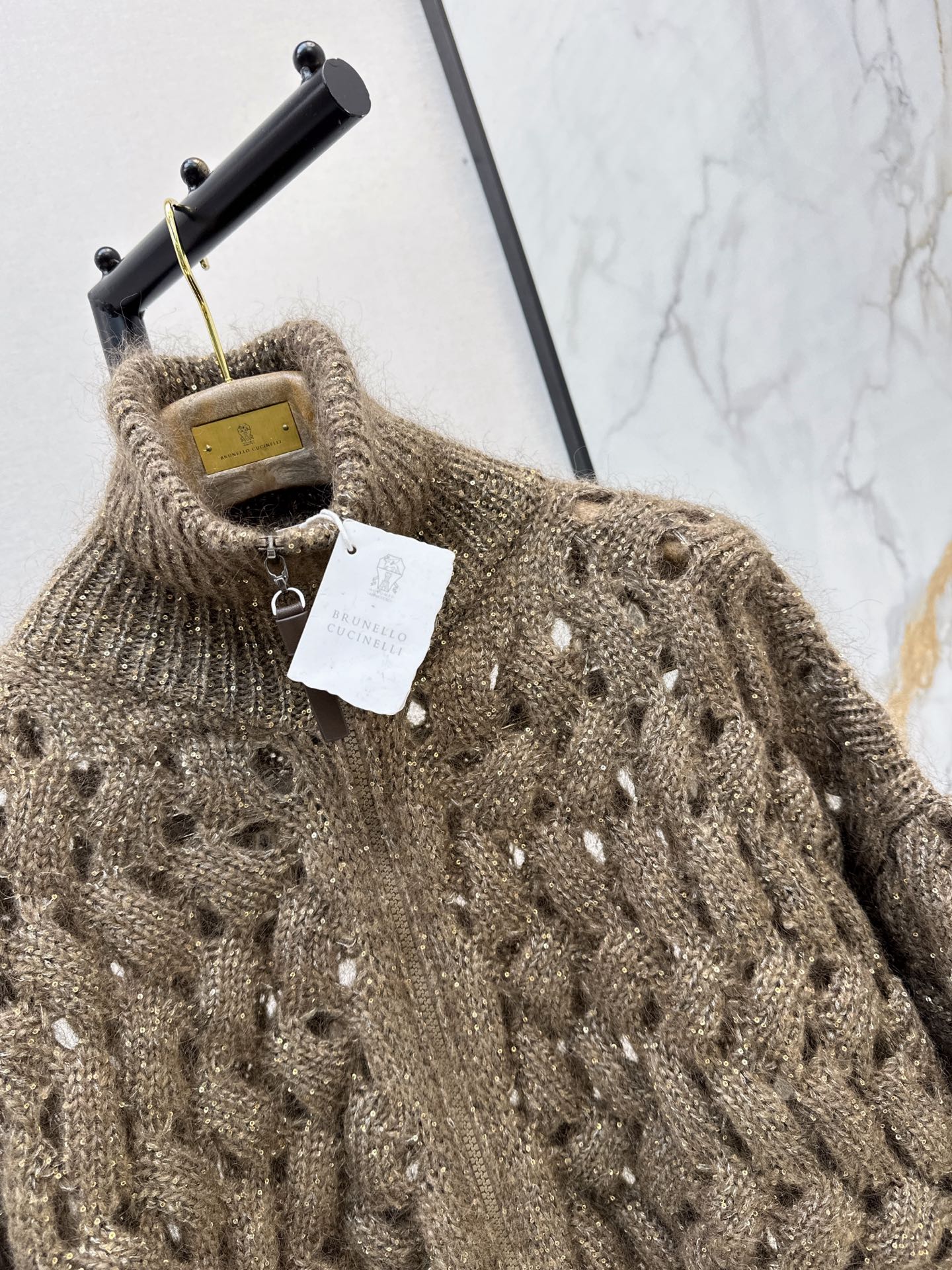 Brun 26fw zipper knit cardigan