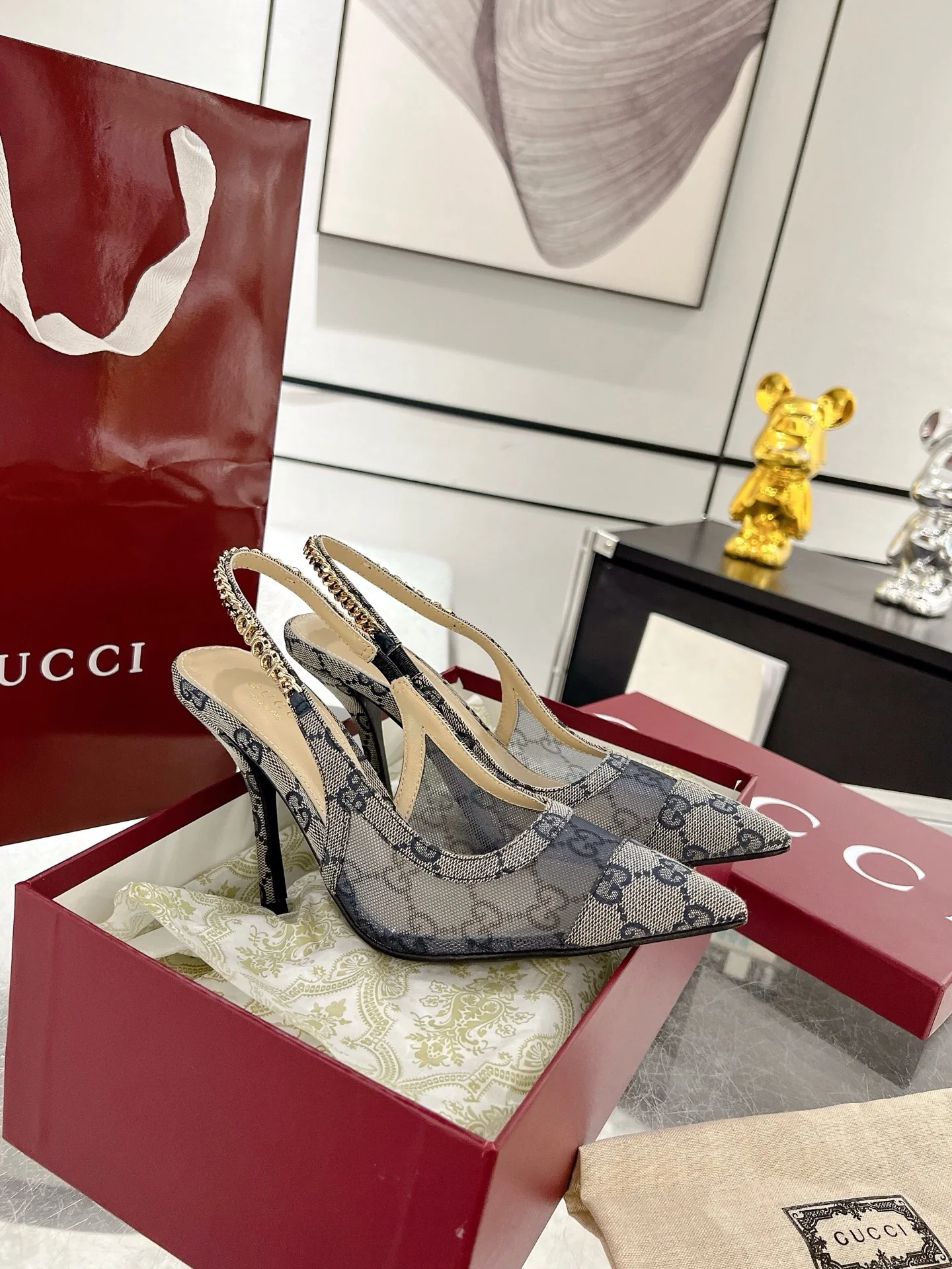 Gucc 25fw slingback heels