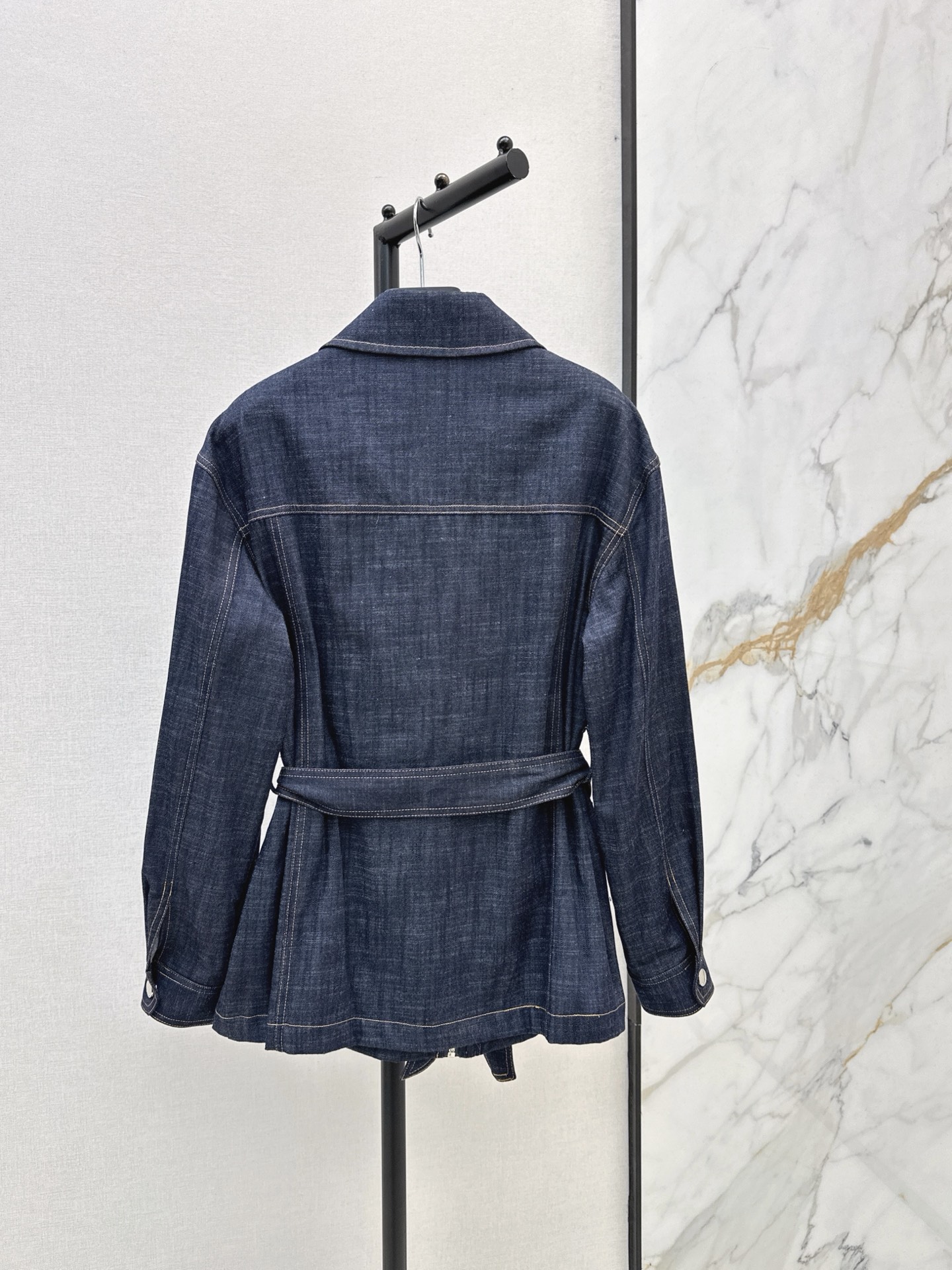 Pra 26fw belted denim jacket