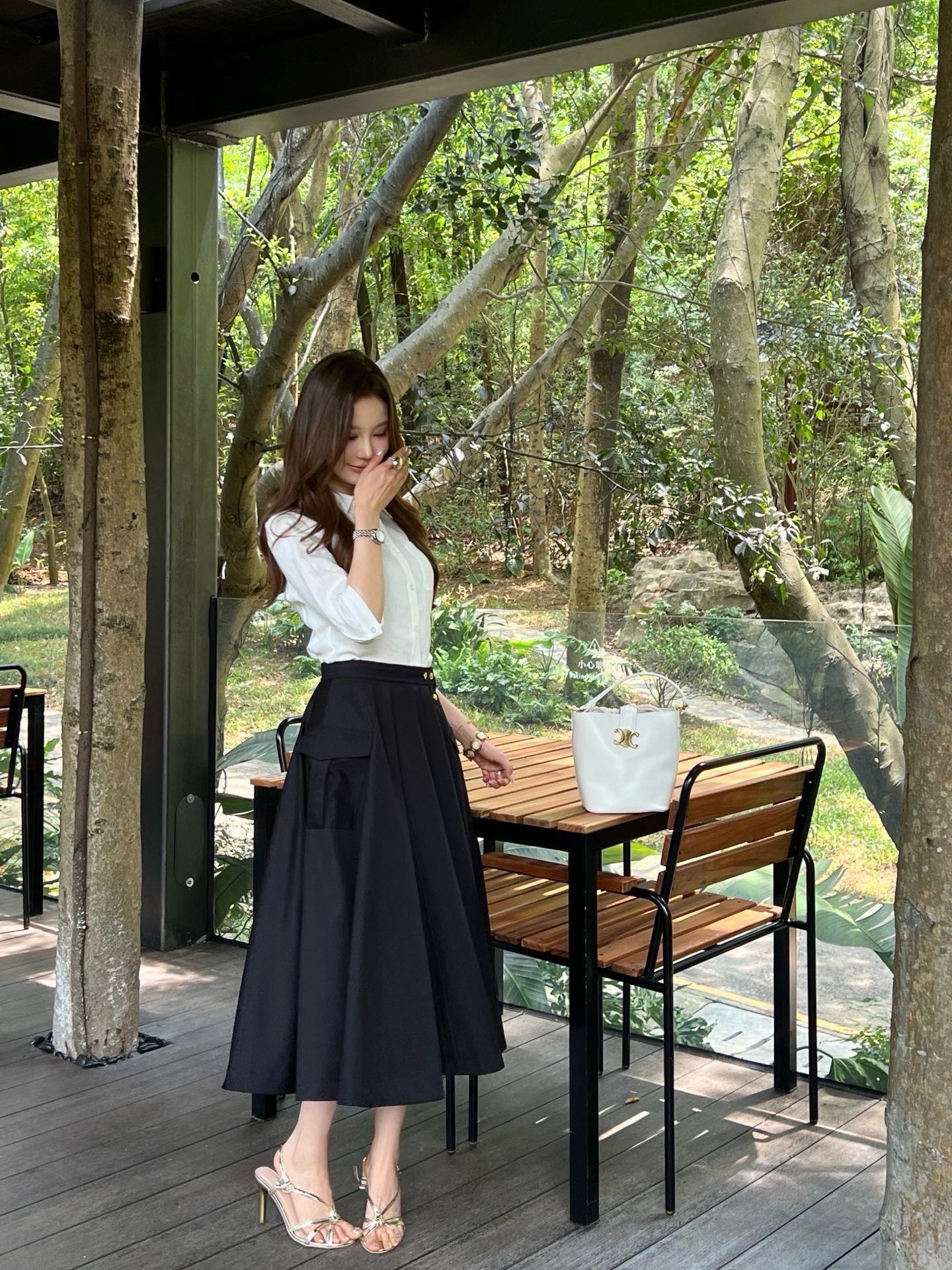 Celi 26ss cargo pleated skirt