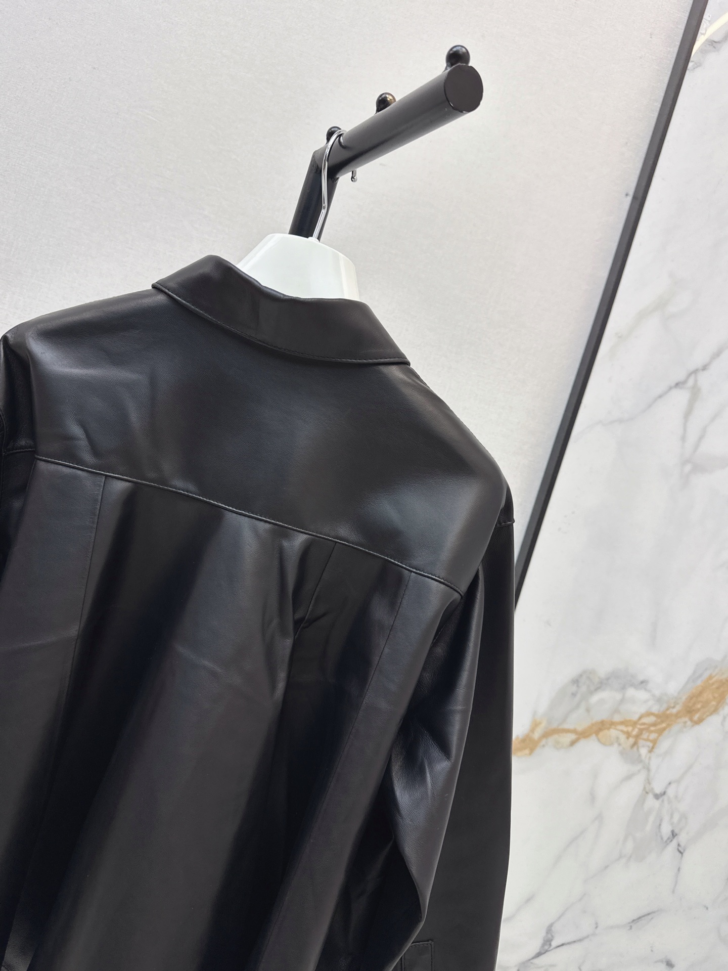 Loe 26fw leather shirt jacket
