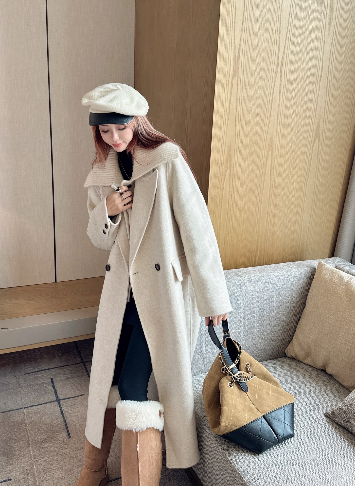 Max 26fw cropped vest overcoats sets
