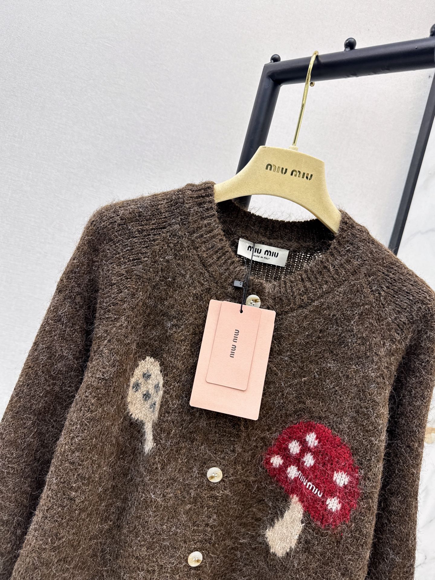 Miu 26fw jacquard knit cardigan