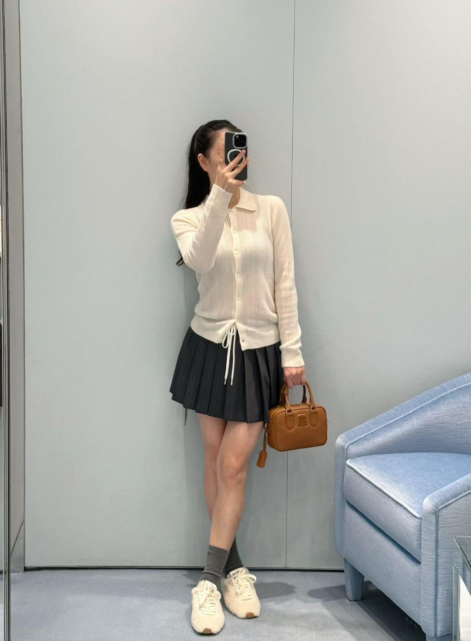 Miu 26fw wool knit cardigan
