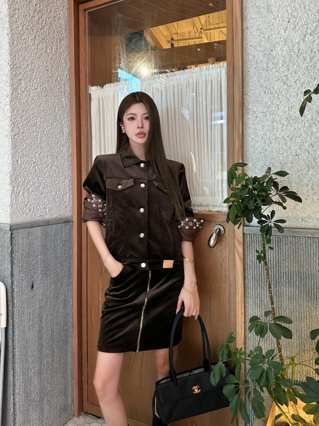 Loui 26fw zip-up skirt