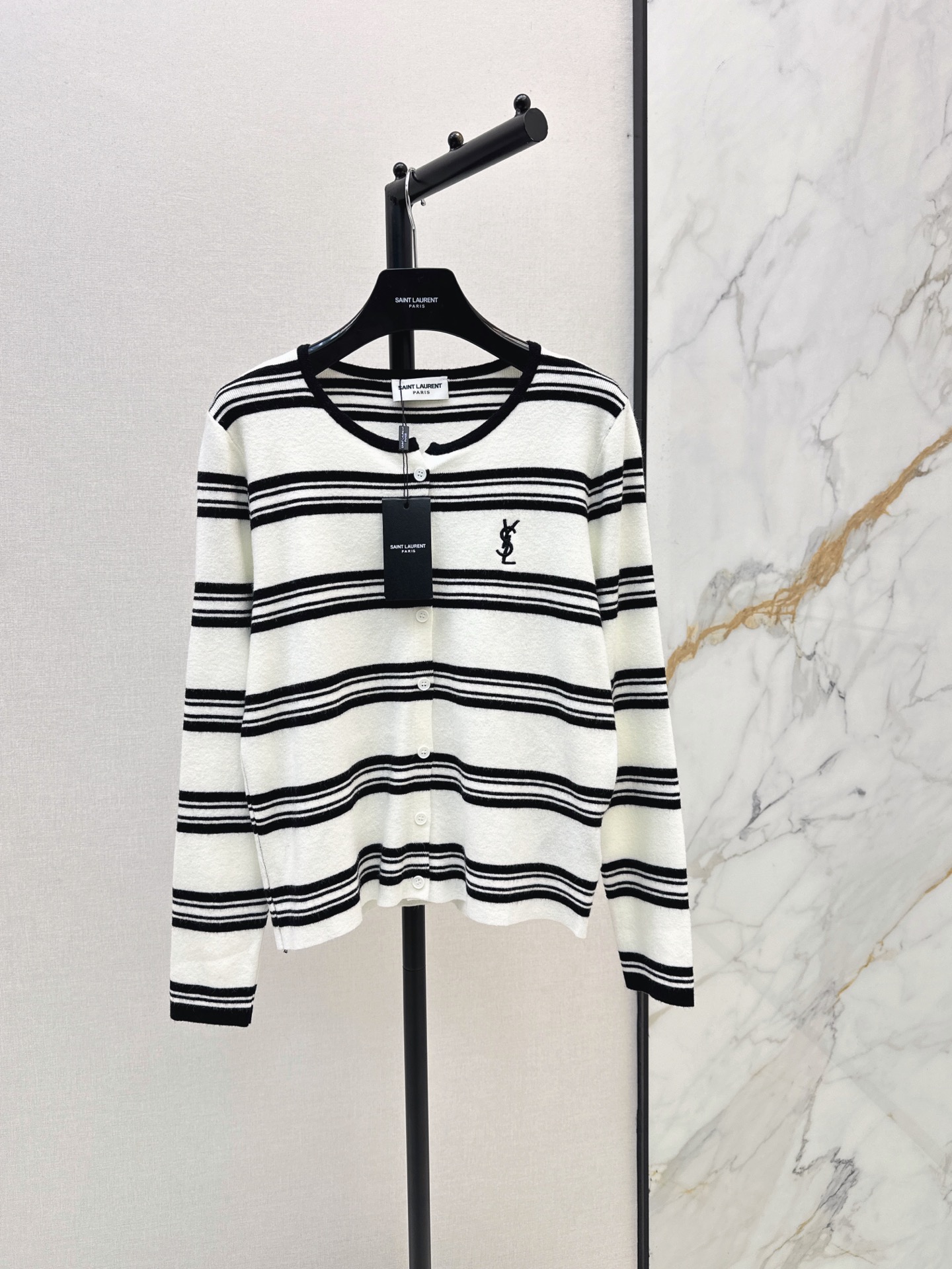 Sain 26fw stripe knit cardigan