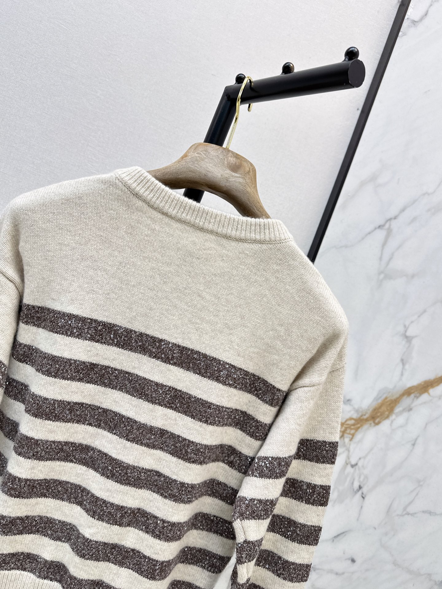 Brun 26fw stripe knit cardigan