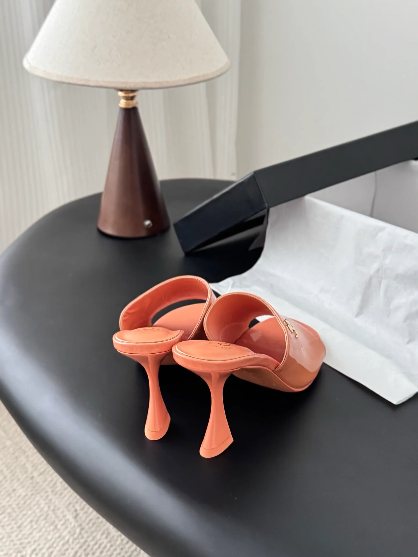 Chan 25fw high heeled slides sandals