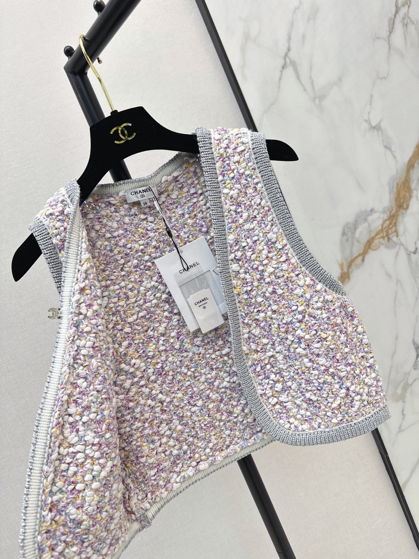 Chan 26fw tweed knit vest