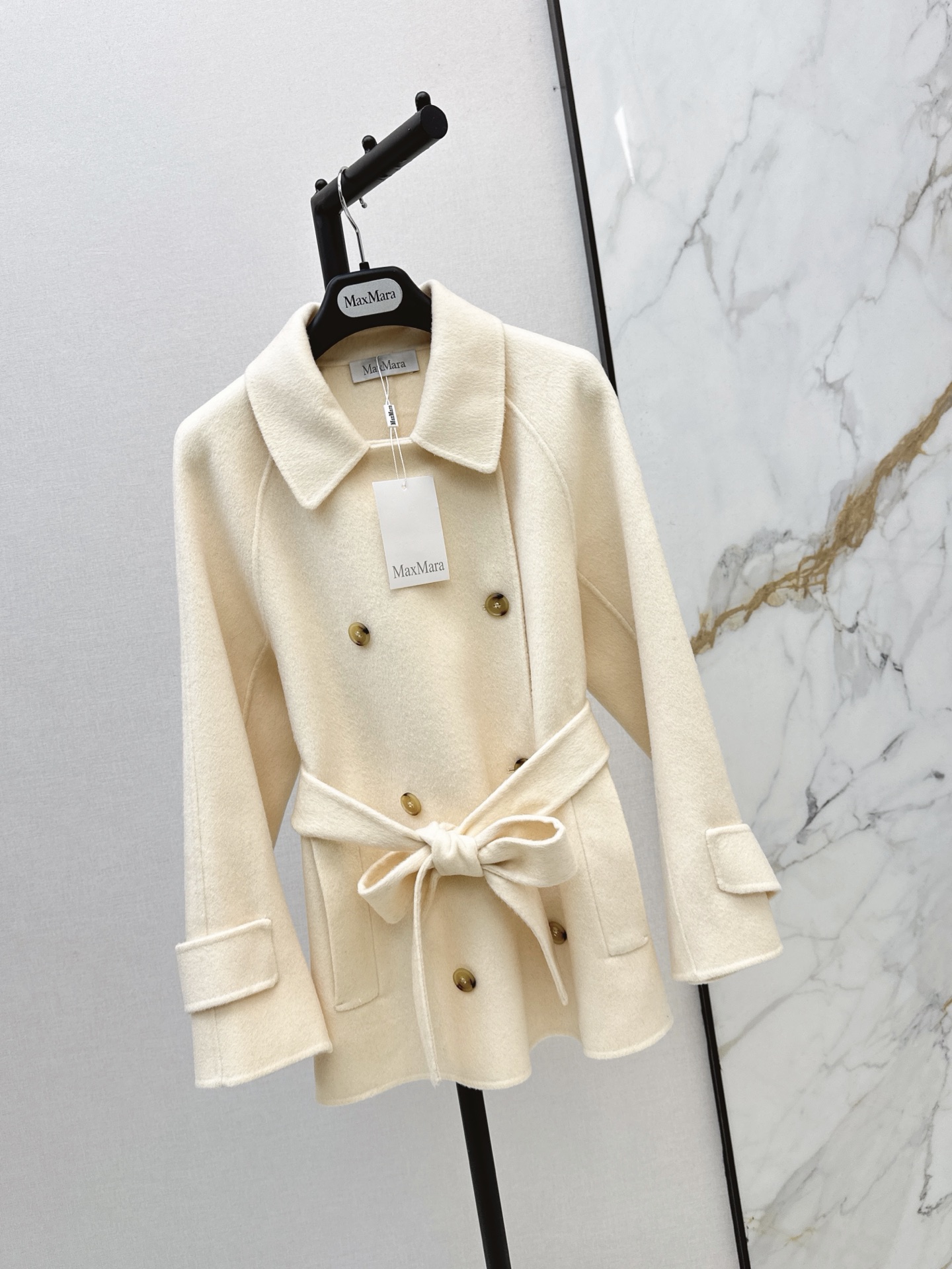 Max 26fw belted double button overcoats