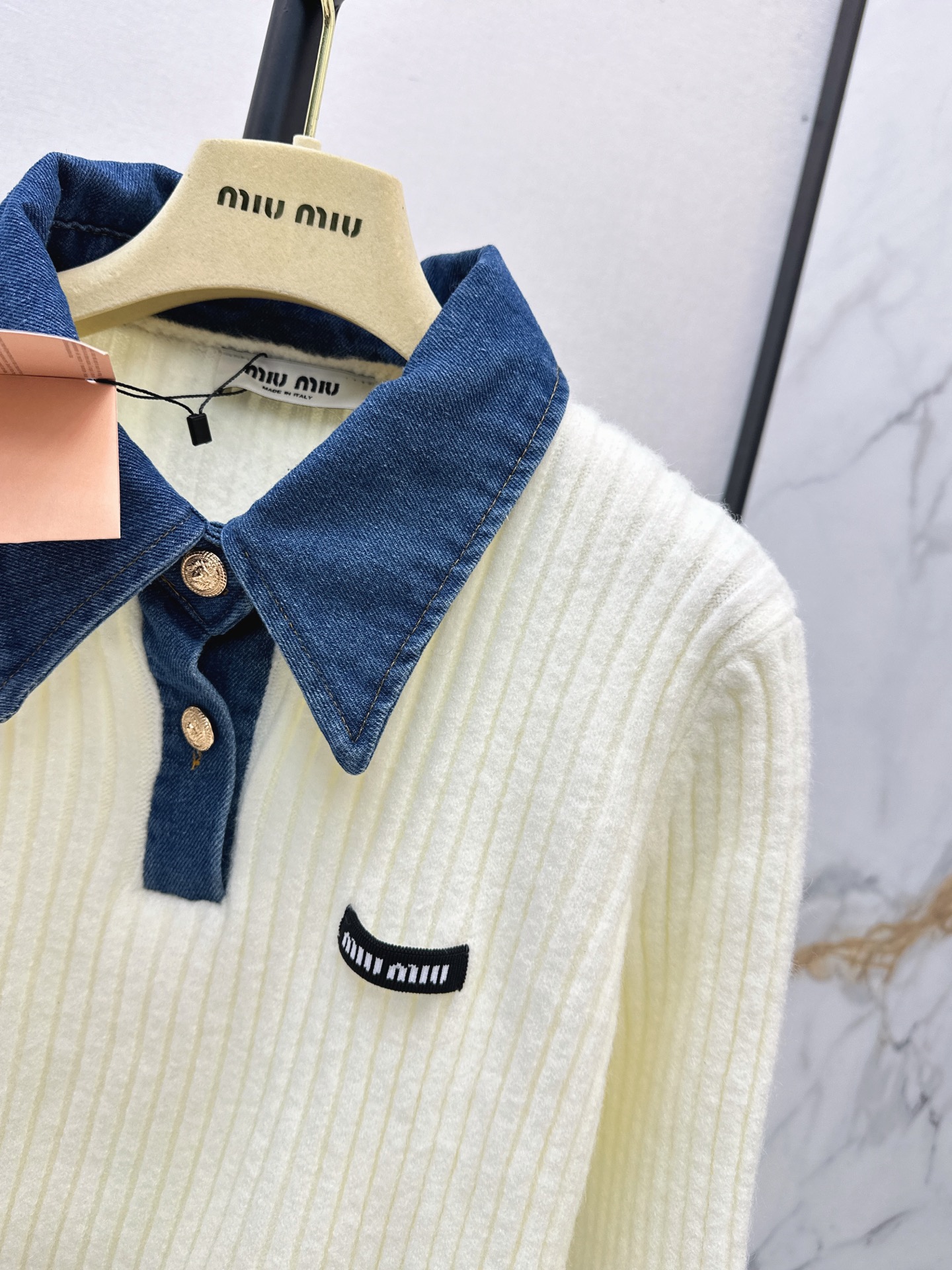 Miu 26fw 2in1 knit sweater