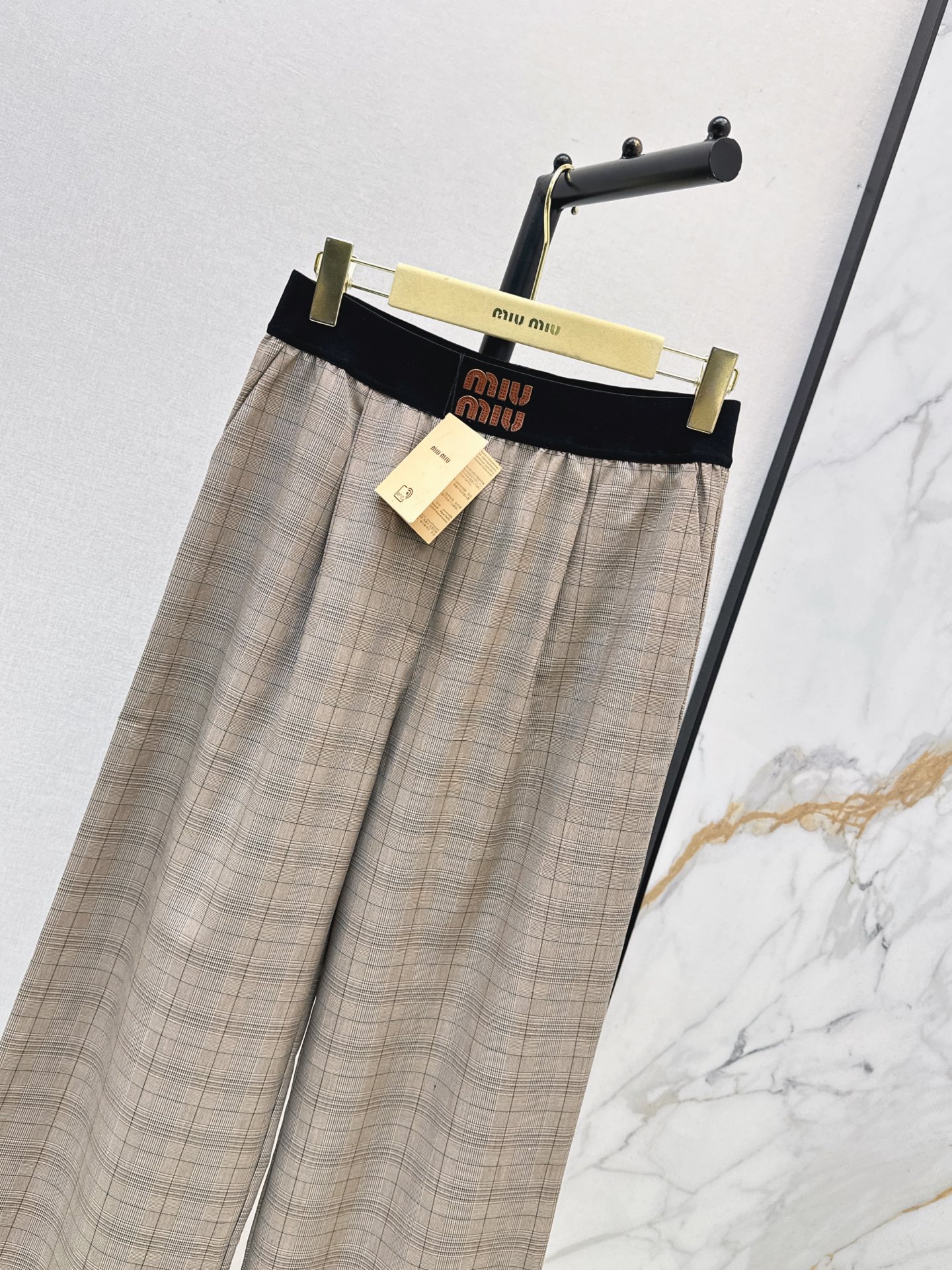 Miu 26fw check suit pants