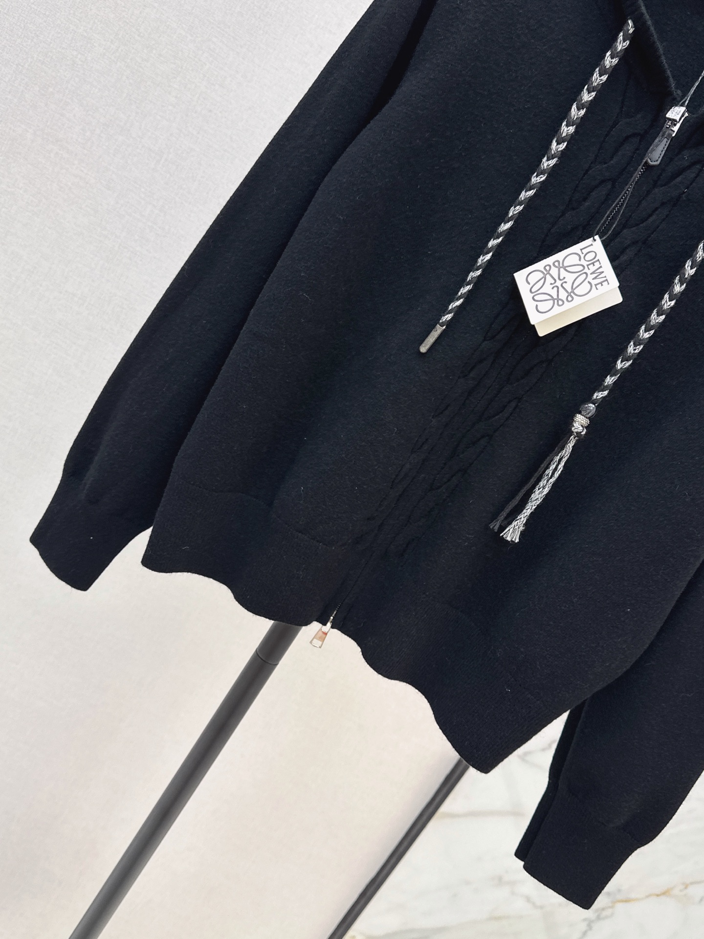Loe 26fw hooded knit cardigan