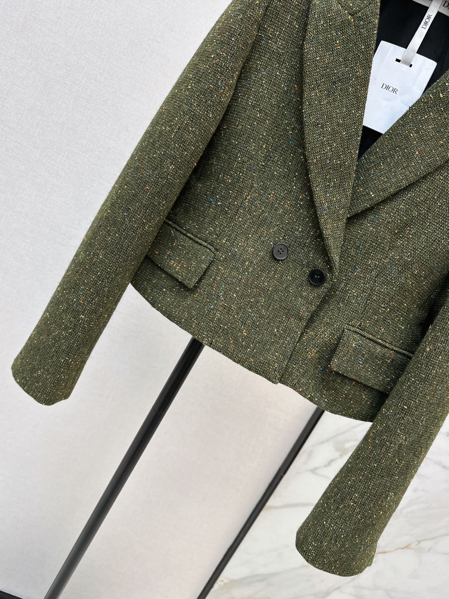 CD 26fw tweed crroped blazer