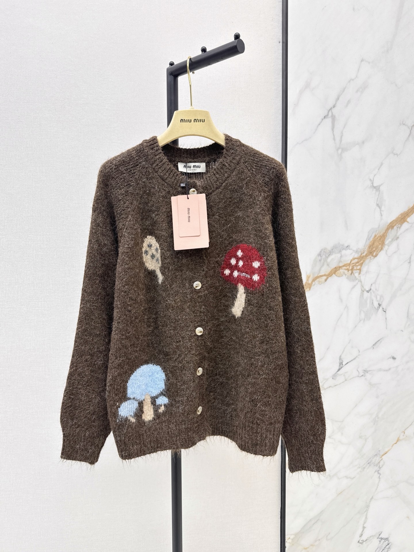 Miu 26fw jacquard knit cardigan