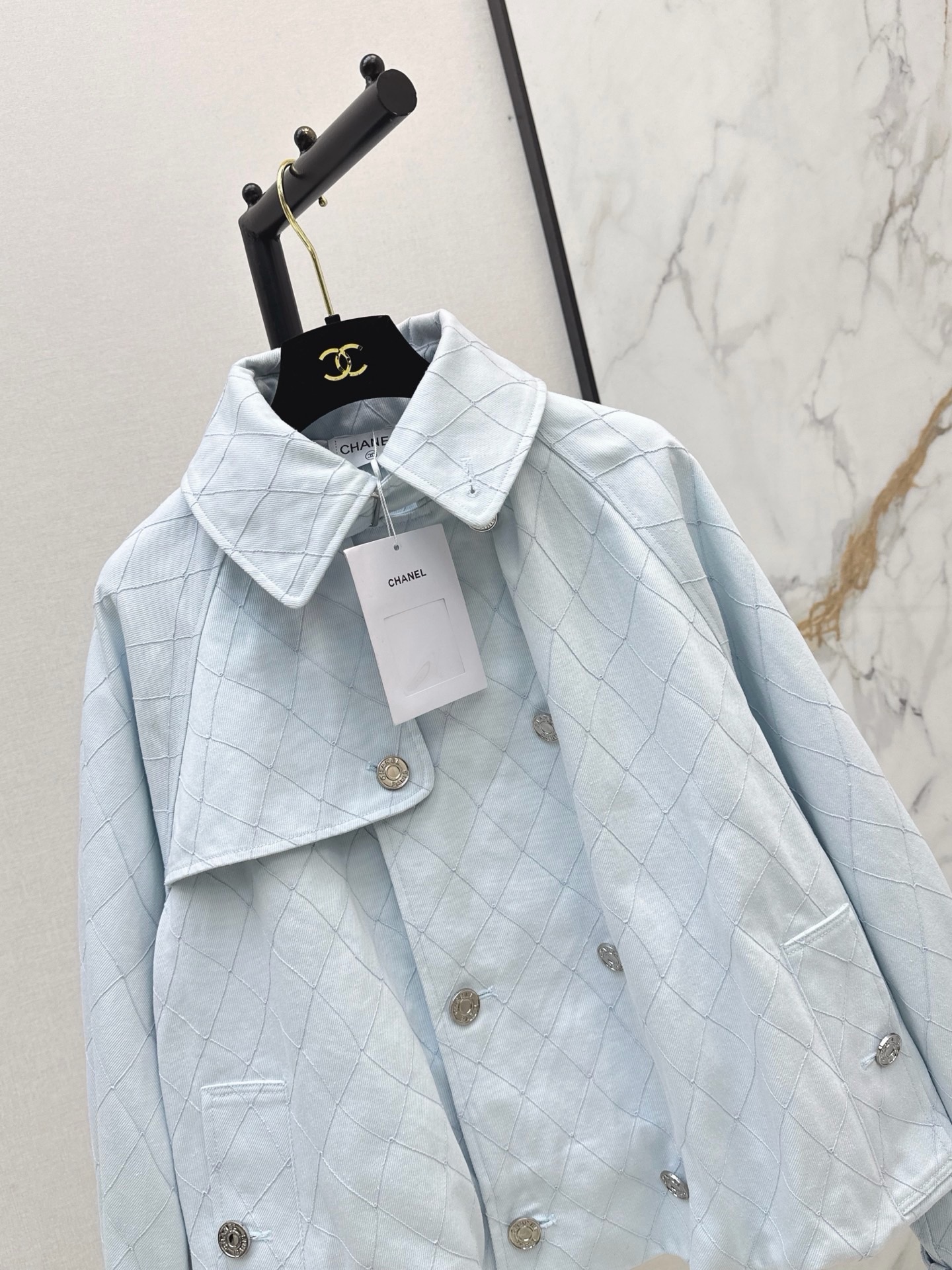 Chan 26fw denim cropped trench coats
